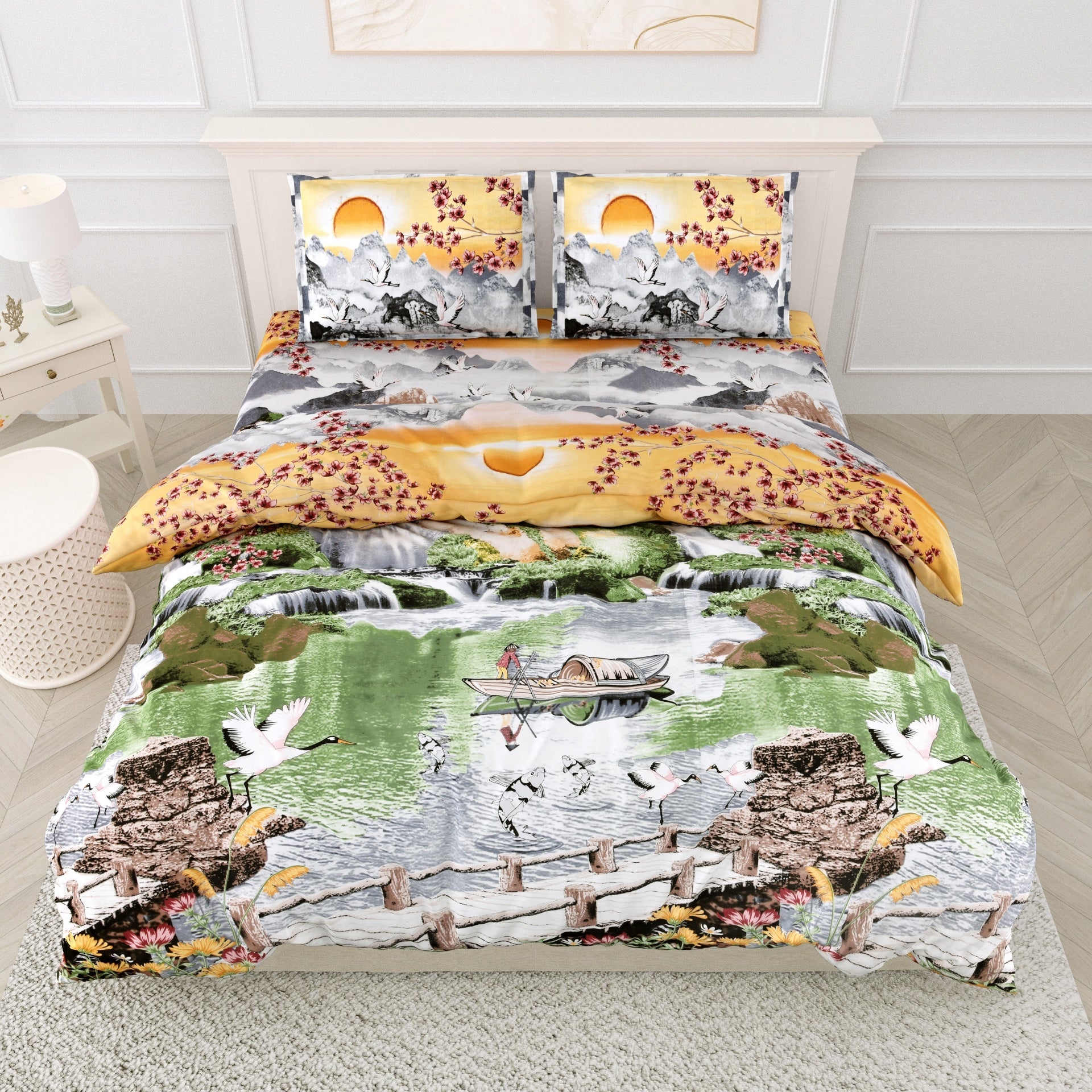 1 Super King Size Bedsheet with 2 Pillow Cover 104*104 inches (8.6*8.6 Feet) | | Rich Fast Colour with No Colour Bleeding | Soft Skin Friendly (434-A)