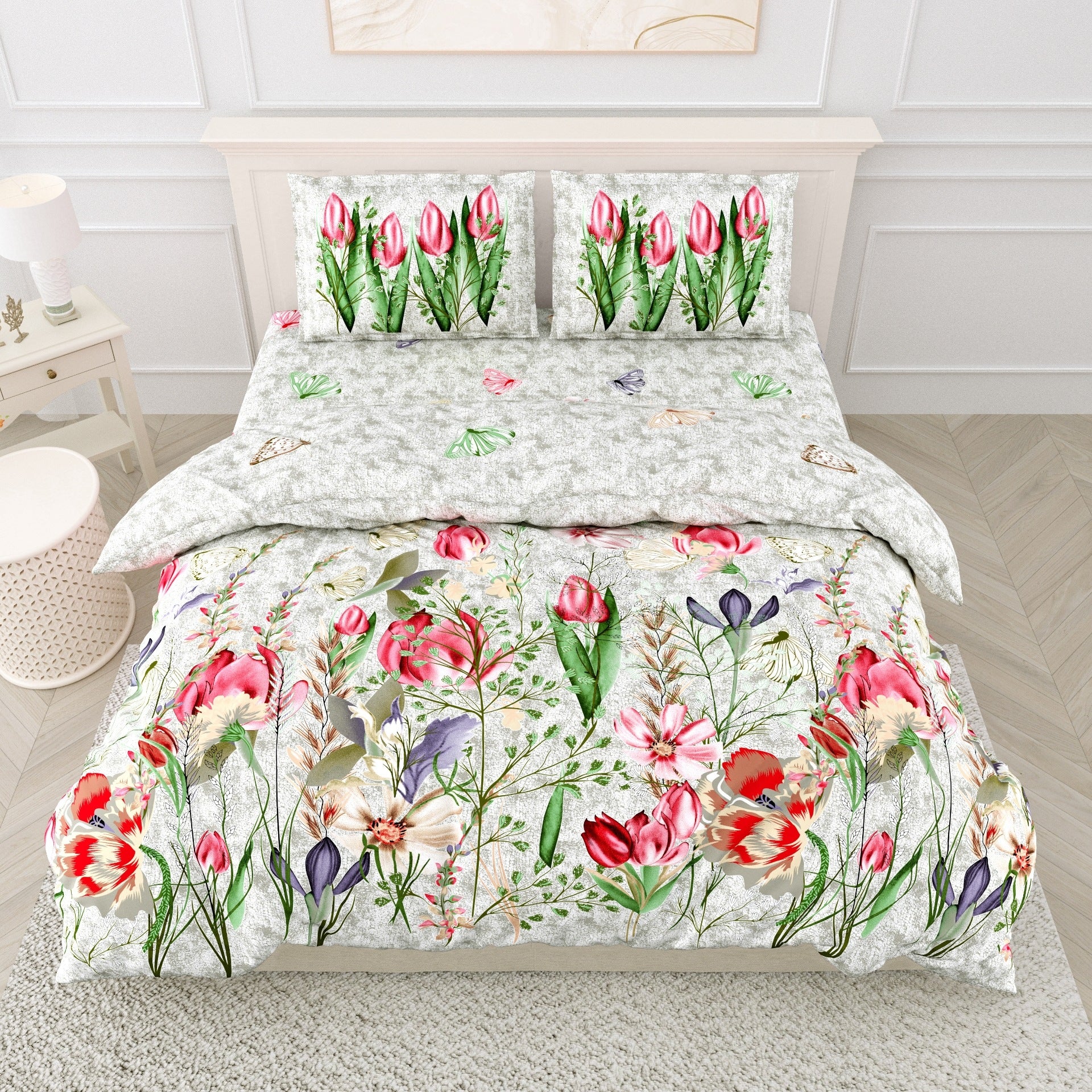 LIVING ROOTS Pure Cotton 1 Super King Size Bedsheet 104*104 inches (8.6*8.6 Feet) With 2 Pillow Cover | Rich Fast Colour With No Colour Bleeding | Soft Skin Friendly (436-B)
