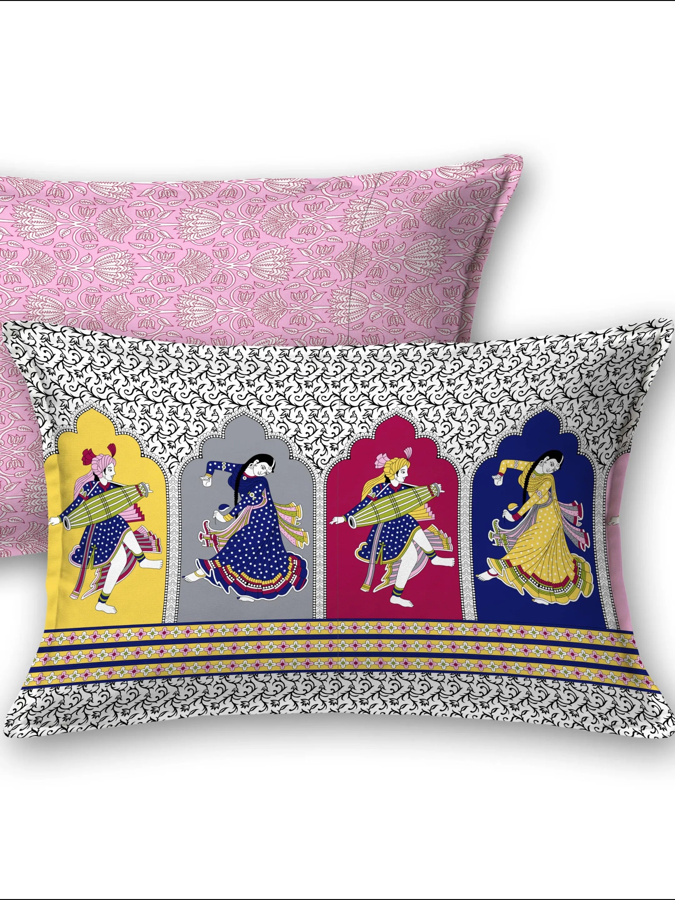 LIVING ROOTS 1 Double King Size Bedsheet 86*104 inches (7.1*8.6 Feet) with 2 Pillow Cover | Rich Fast Colour with No Colour Bleeding | Soft & Skin Friendly (441-A)