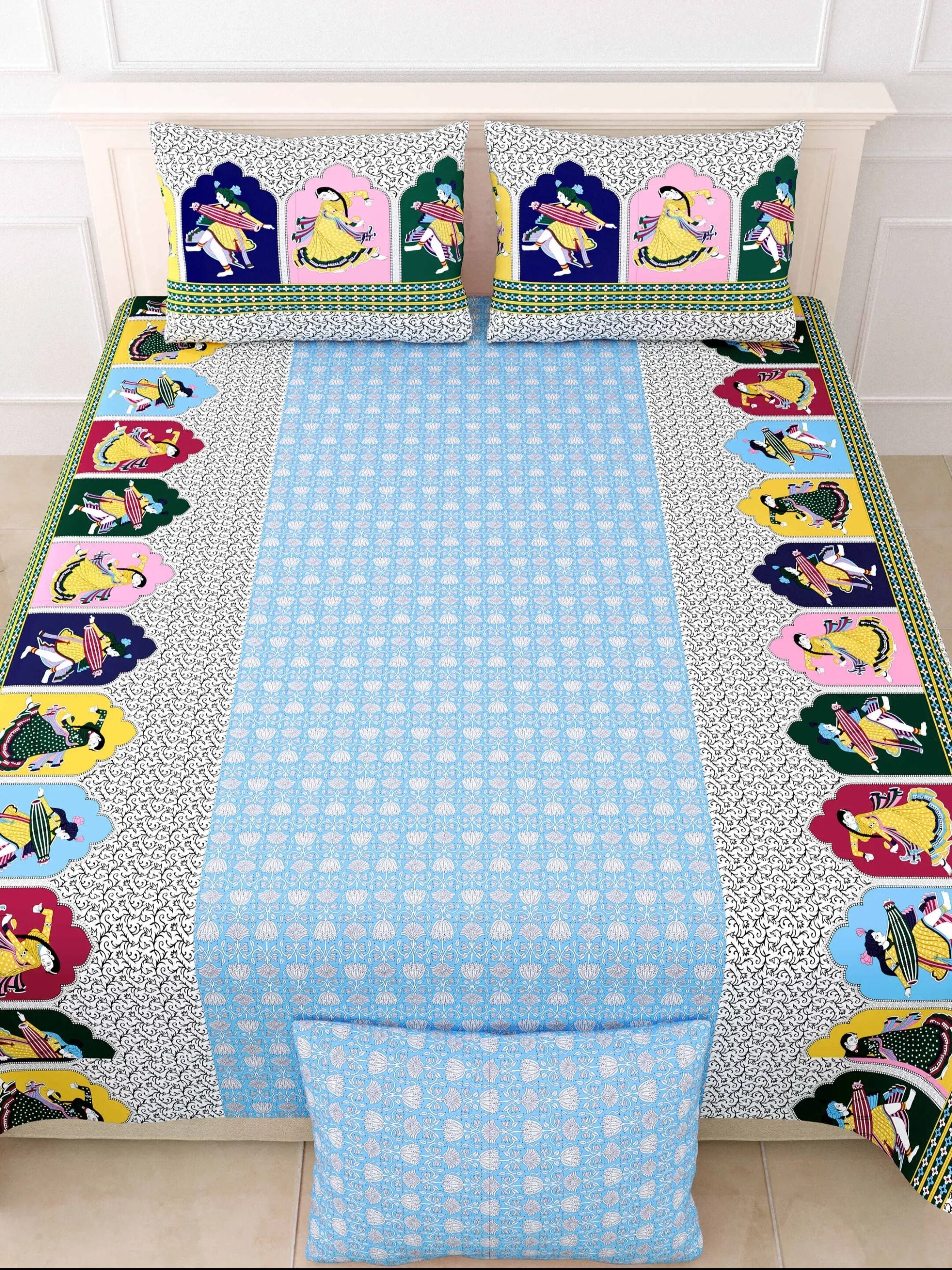 LIVING ROOTS 1 Double King Size Bedsheet 86*104 inches (7.1*8.6 Feet) with 2 Pillow Cover | Rich Fast Colour with No Colour Bleeding | Soft & Skin Friendly (441-B)
