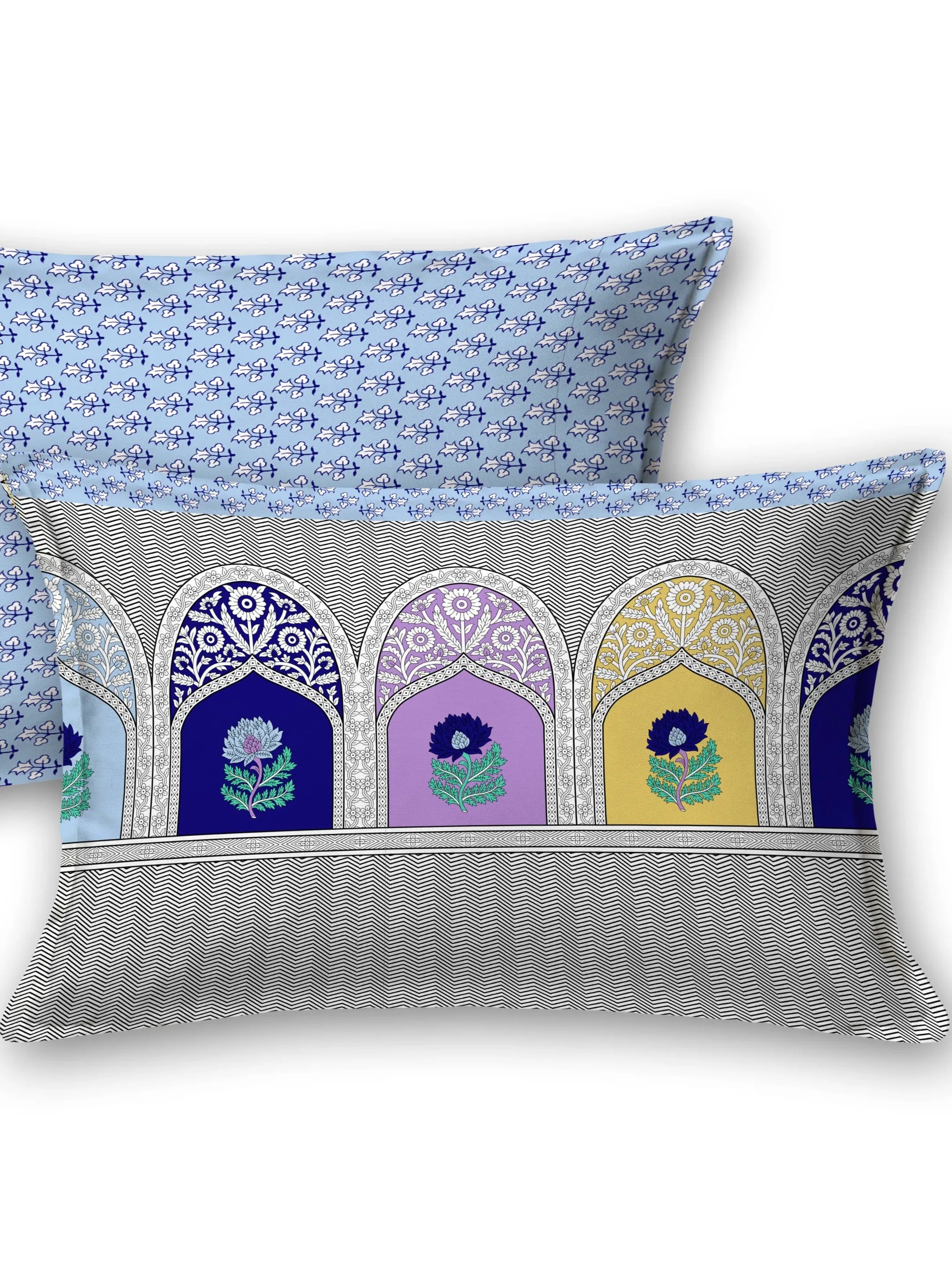 LIVING ROOTS 1 Double King Size Bedsheet 86*104 inches (7.1*8.6 Feet) with 2 Pillow Cover | Rich Fast Colour with No Colour Bleeding | Soft & Skin Friendly (443-A)