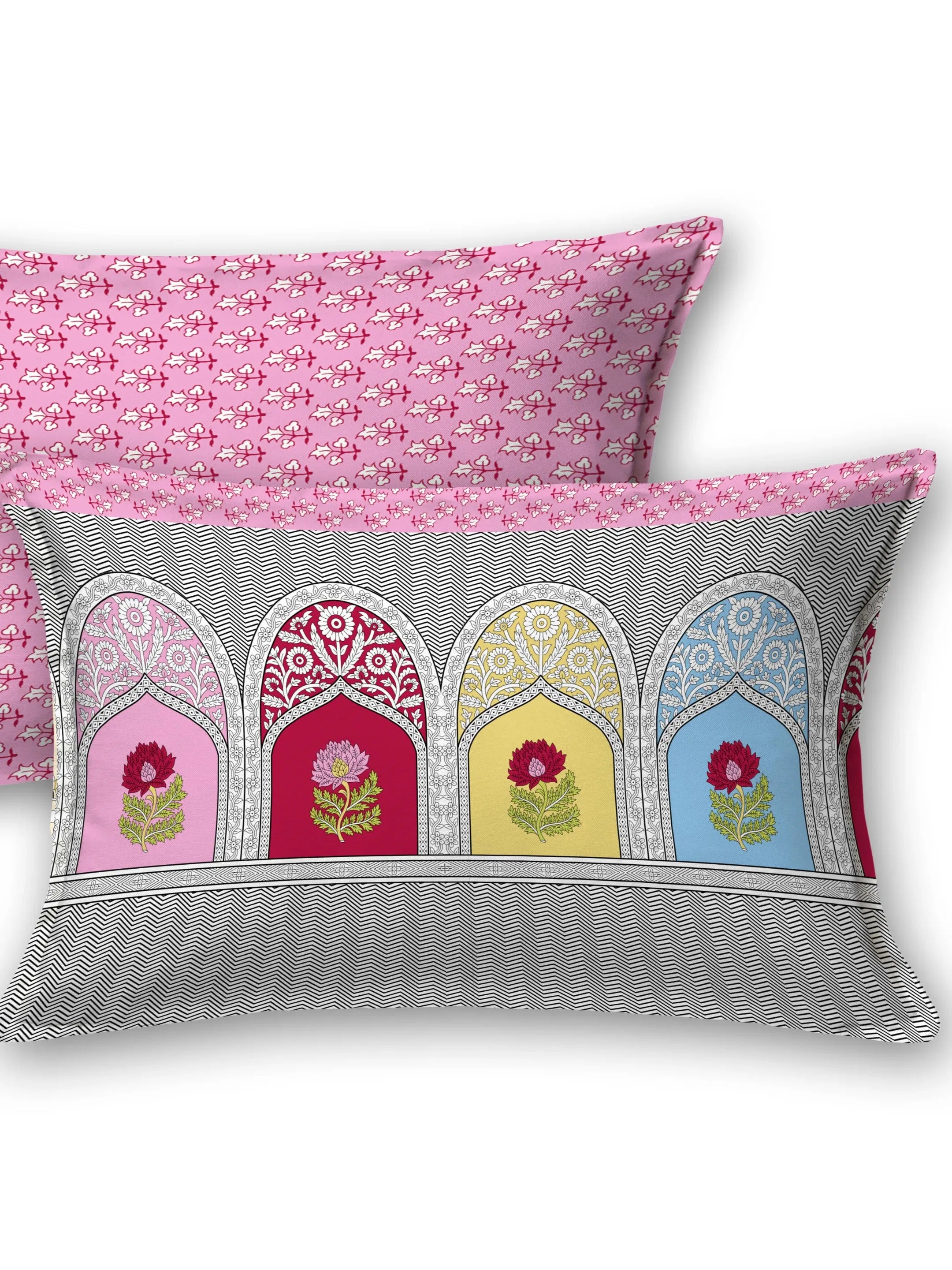 LIVING ROOTS 1 Double King Size Bedsheet 86*104 inches (7.1*8.6 Feet) with 2 Pillow Cover | Rich Fast Colour with No Colour Bleeding | Soft & Skin Friendly (443-C)