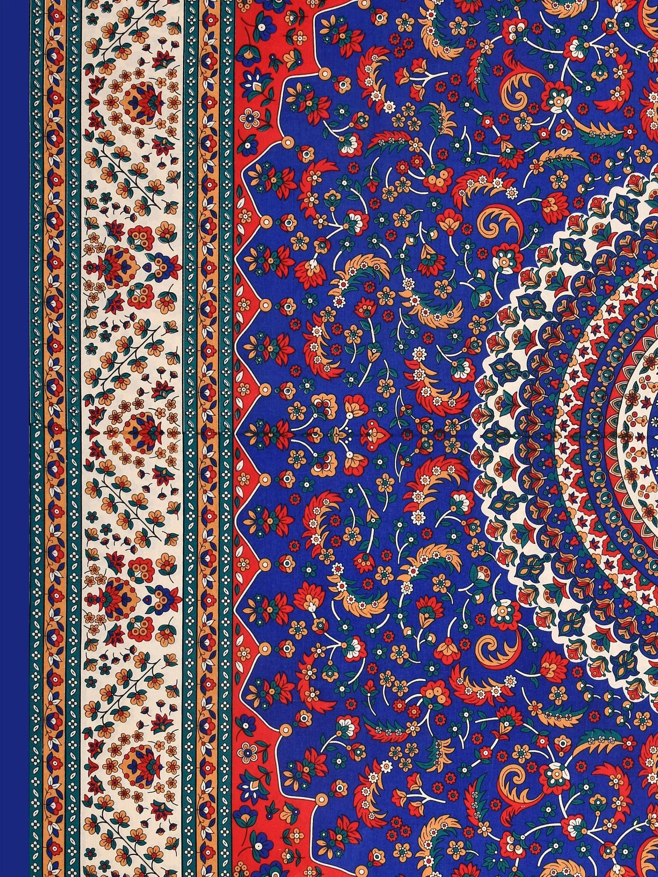 LIVING ROOTS Jaipuri Hand Block Print Queen Cotton Bedsheet  86 * 96 Inches (7.1 * 8 Feet) with 2 Pillow Cover | 180 TC | Rich Fast Colour with No Colour Bleeding (457-A)