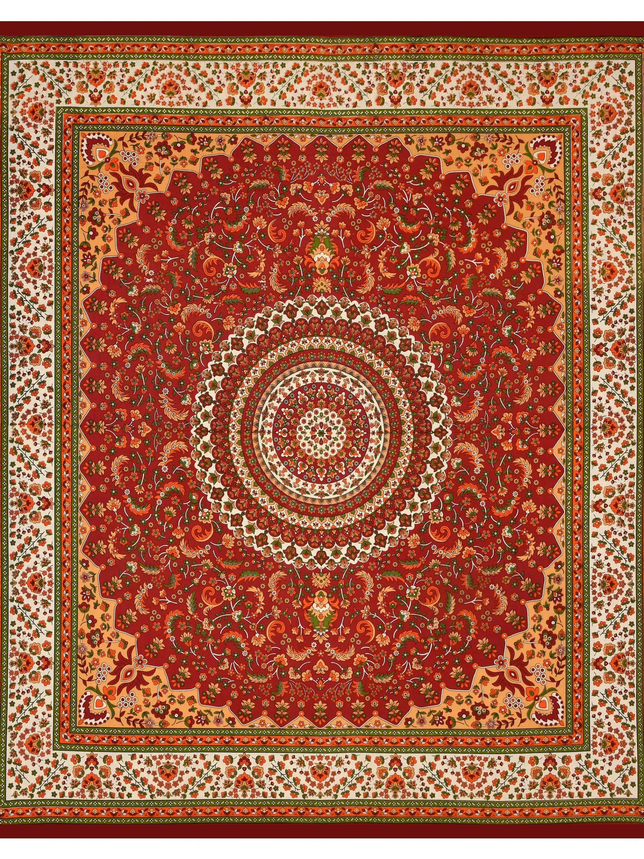 LIVING ROOTS Jaipuri Hand Block Print Queen Cotton Bedsheet  86 * 96 Inches (7.1 * 8 Feet) with 2 Pillow Cover | 180 TC | Rich Fast Colour with No Colour Bleeding (457-B)
