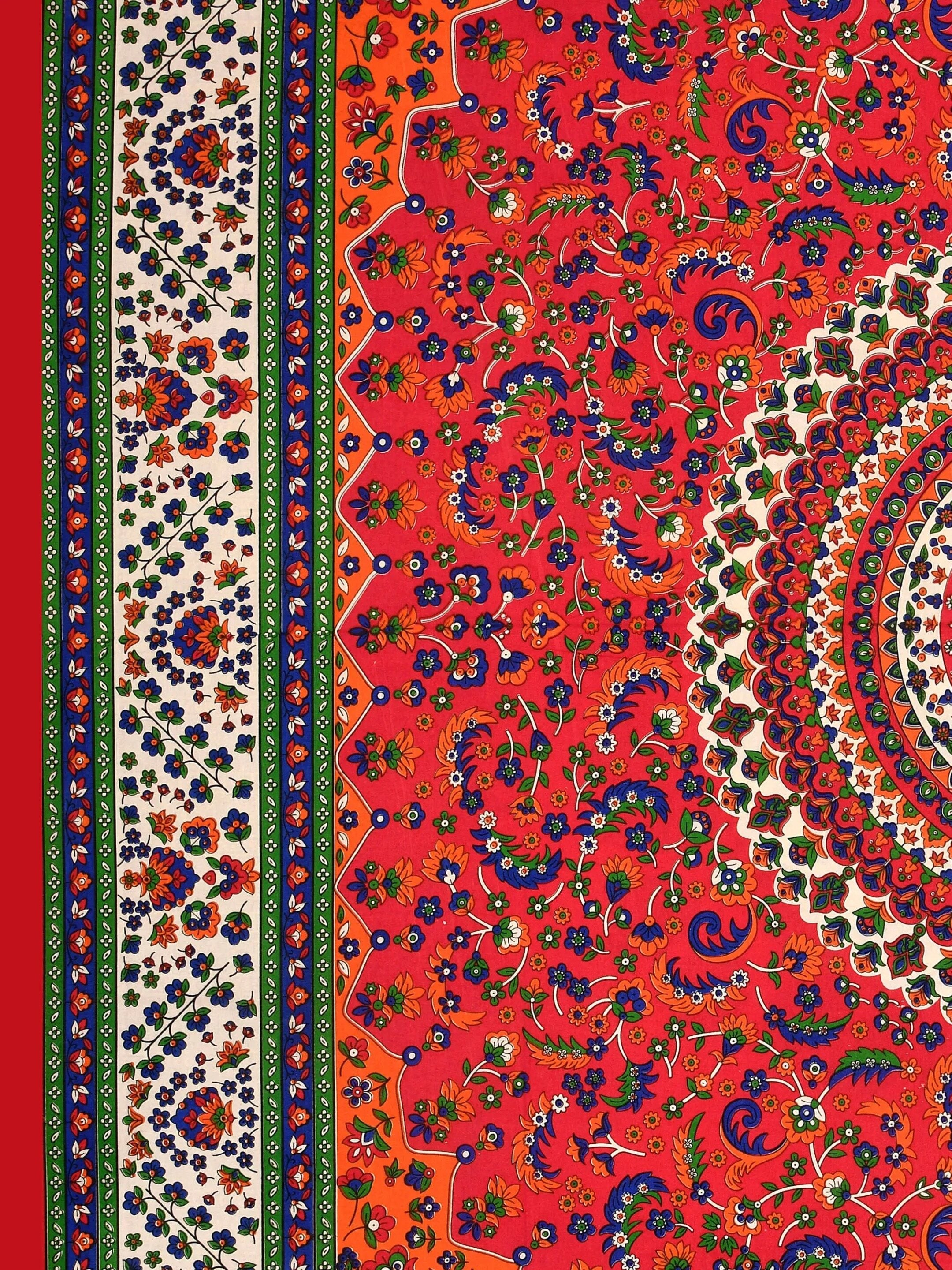 LIVING ROOTS Jaipuri Hand Block Print Queen Cotton Bedsheet  86 * 96 Inches (7.1 * 8 Feet) with 2 Pillow Cover | 180 TC | Rich Fast Colour with No Colour Bleeding (457-C)
