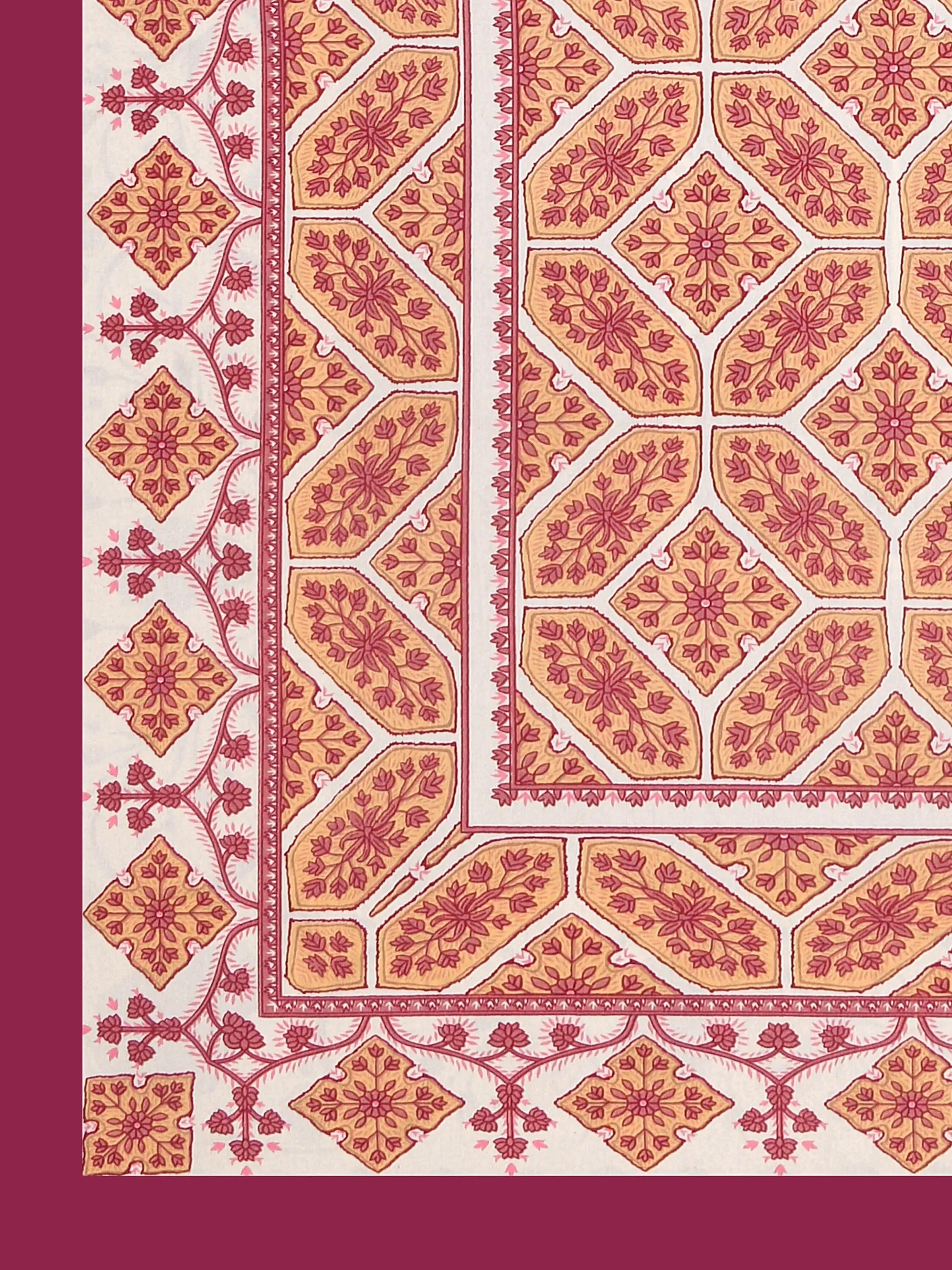LIVING ROOTS Jaipuri Hand Block Print Double King Cotton 86*104 Inches (7.1*8.6 Feet) With 2 Pillow Cover | 220 TC | Rich Fast Colour With No Colour Bleeding (473-A)