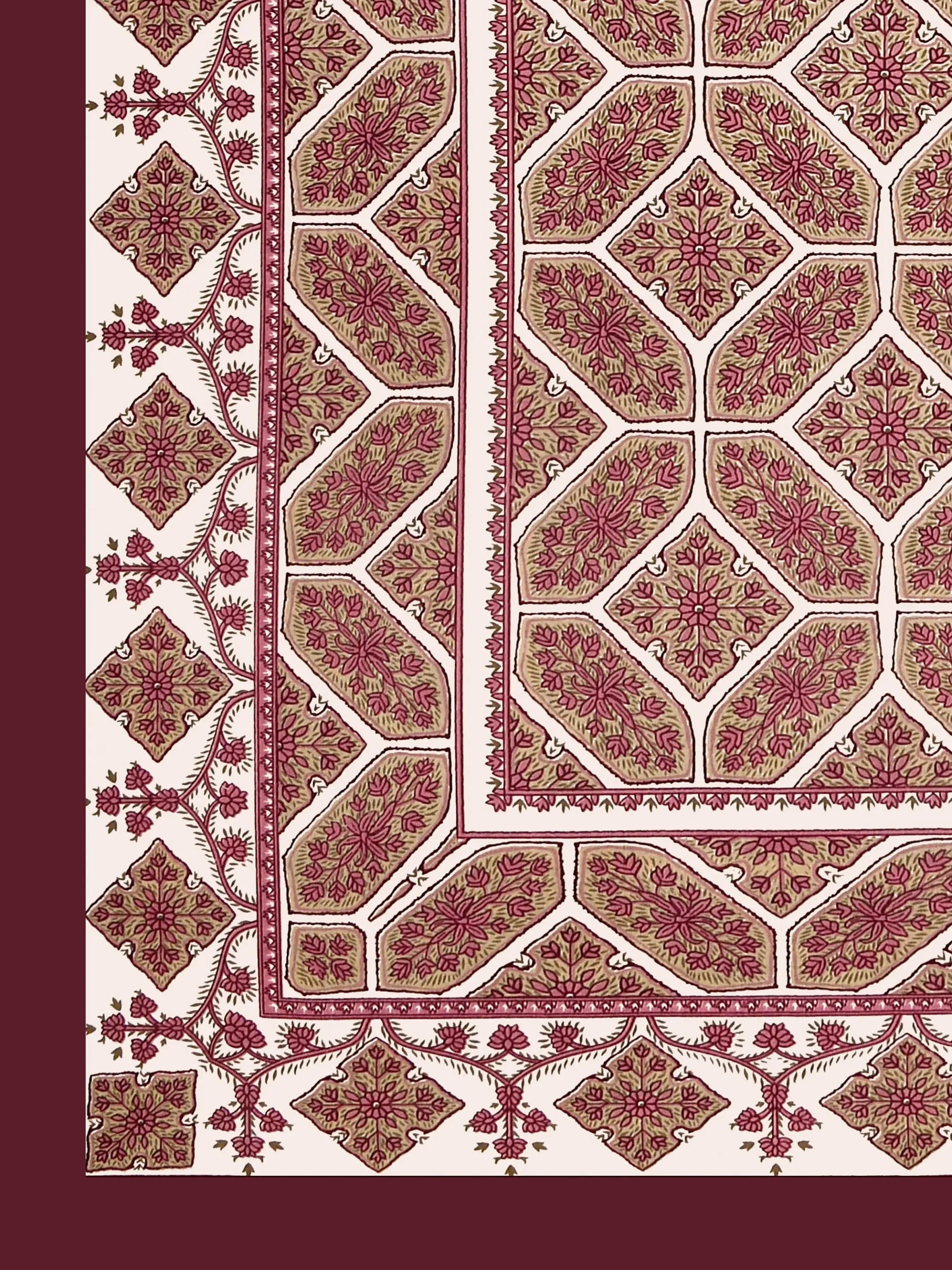 LIVING ROOTS Jaipuri Hand Block Print Double King Cotton 86*104 Inches (7.1*8.6 Feet) With 2 Pillow Cover | 220 TC | Rich Fast Colour With No Colour Bleeding (473-C) (Maroon)