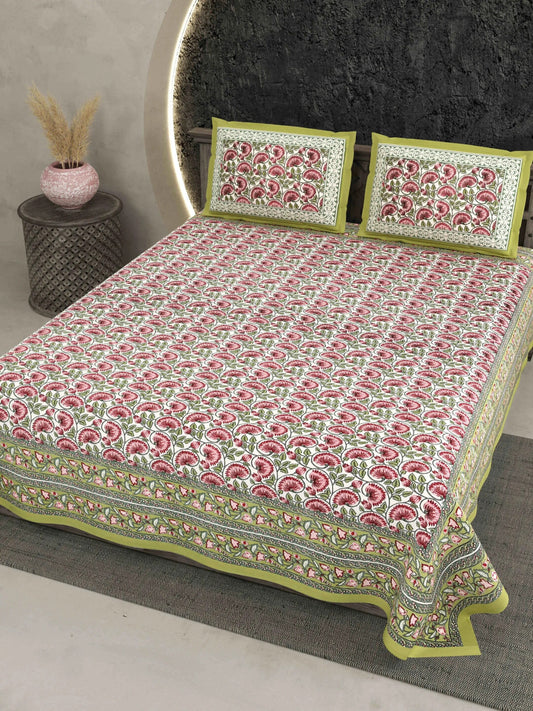 1 Double King Size Bedsheet With 2 Pillow Cover 86 *104 inches (7.1*8.6 Feet) | Viscose Cotton | Rich Fast Colour With No Colour Bleeding | Soft & Skin Friendly (478-A)