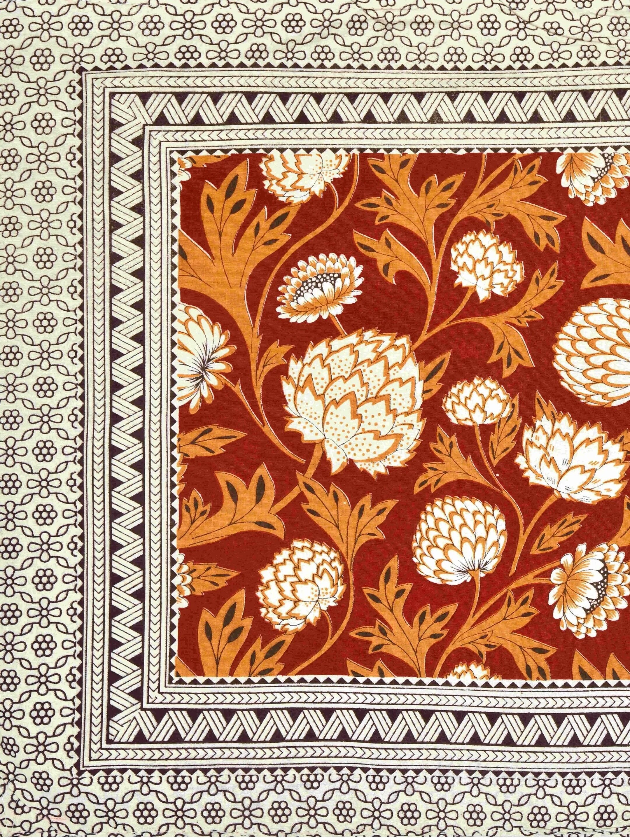 LIVING ROOTS Jaipuri Hand Block Print Double King Cotton 86*104 Inches (7.1*8.6 Feet) With 2 Pillow Cover | 220 TC | Rich Fast Colour With No Colour Bleeding (480-A) (Red)