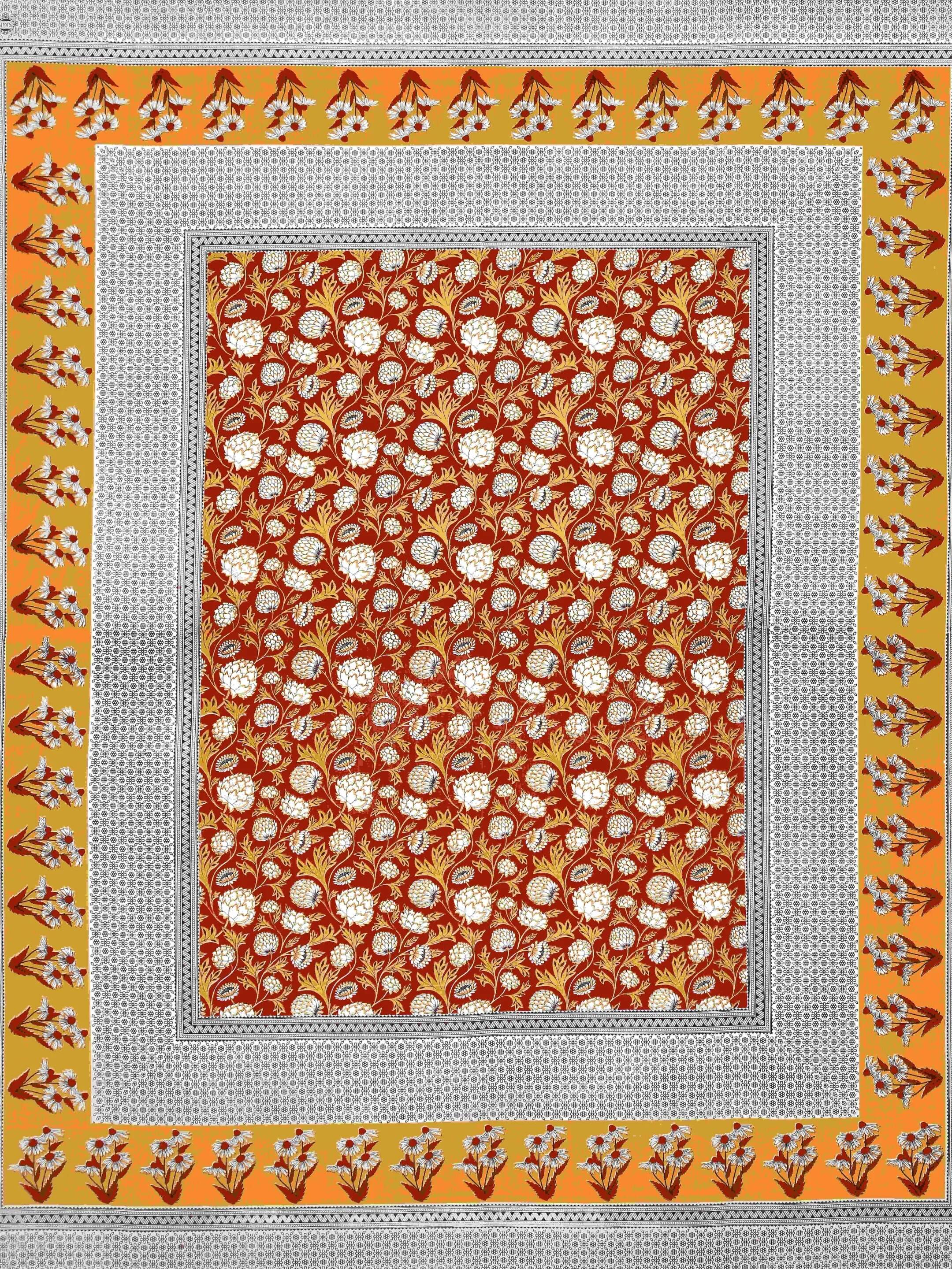 LIVING ROOTS Jaipuri Hand Block Print Double King Cotton 86*104 Inches (7.1*8.6 Feet) With 2 Pillow Cover | 220 TC | Rich Fast Colour With No Colour Bleeding (480-A) (Red)