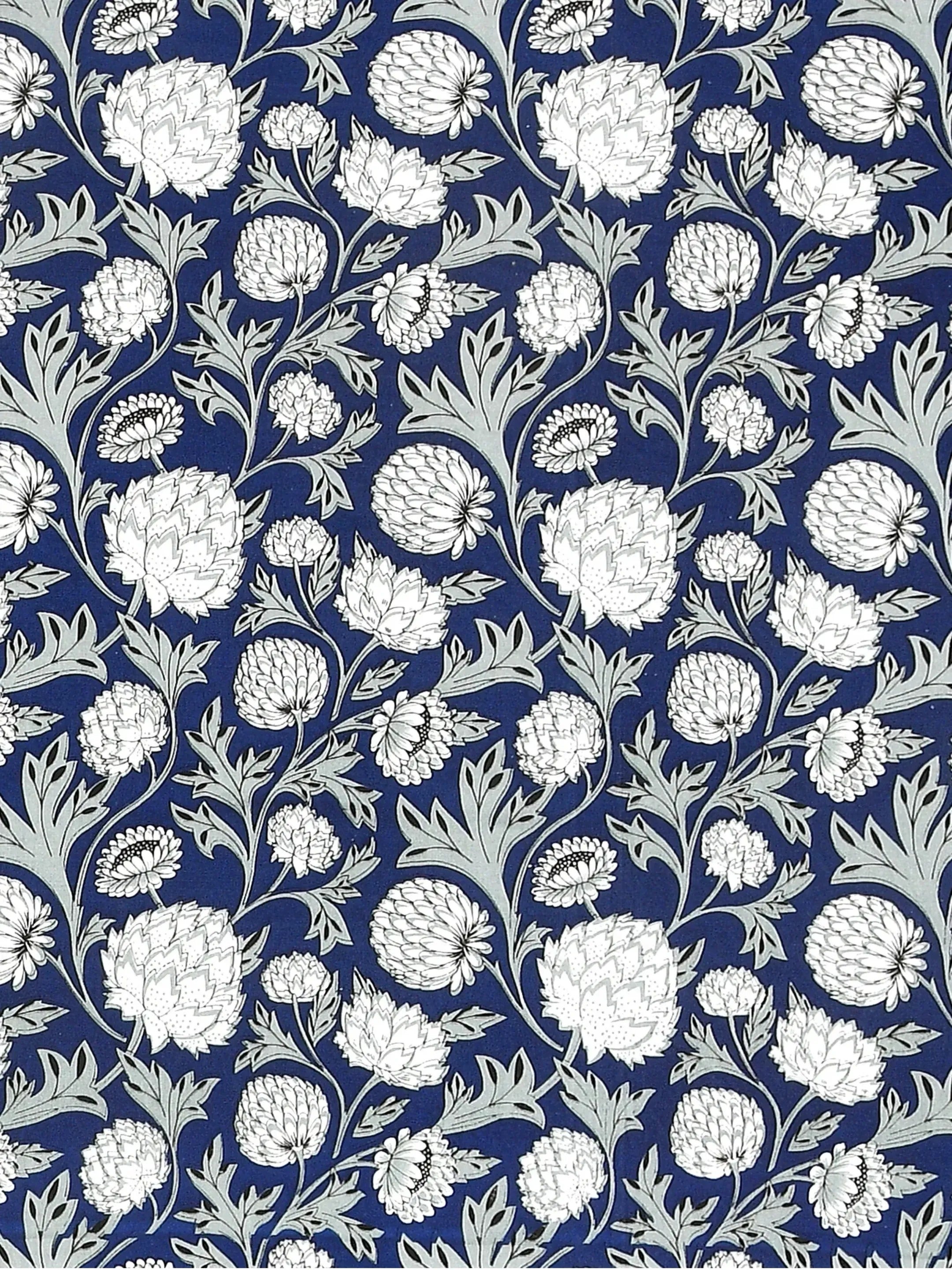 LIVING ROOTS Jaipuri Hand Block Print Double King Cotton 86*104 Inches (7.1*8.6 Feet) With 2 Pillow Cover | 220 TC | Rich Fast Colour With No Colour Bleeding (480-B) (Blue)