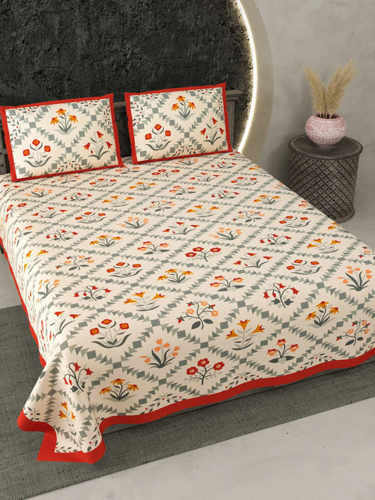 1 Double King Size Bedsheet With 2 Pillow Cover 86 *104 inches (7.1*8.6 Feet) | Viscose Cotton | Rich Fast Colour With No Colour Bleeding | Soft & Skin Friendly (481-B)