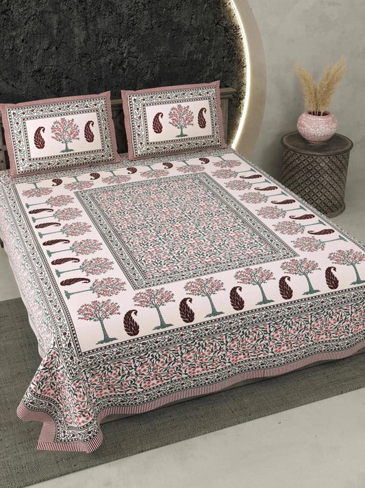 1 Double King Size Bedsheet With 2 Pillow Cover 86 *104 inches (7.1*8.6 Feet) | Viscose Cotton | Rich Fast Colour With No Colour Bleeding | Soft & Skin Friendly (485-B)