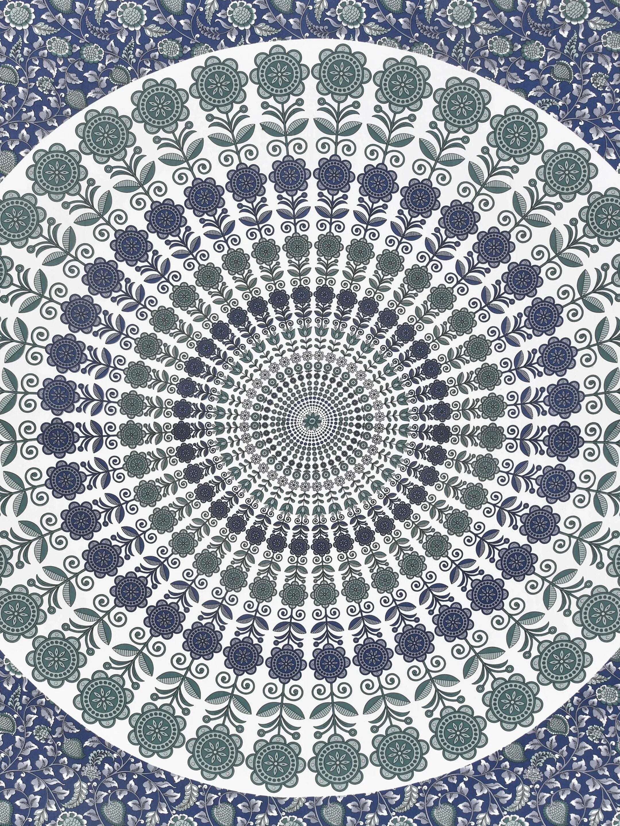 LIVING ROOTS Jaipuri Hand Block Print Double King Cotton Bedsheet 86*104 Inches (7.1*8.6 Feet) With 2 Pillow Cover | 220 TC | Rich Fast Colour With No Colour Bleeding (490-A) (Blue)