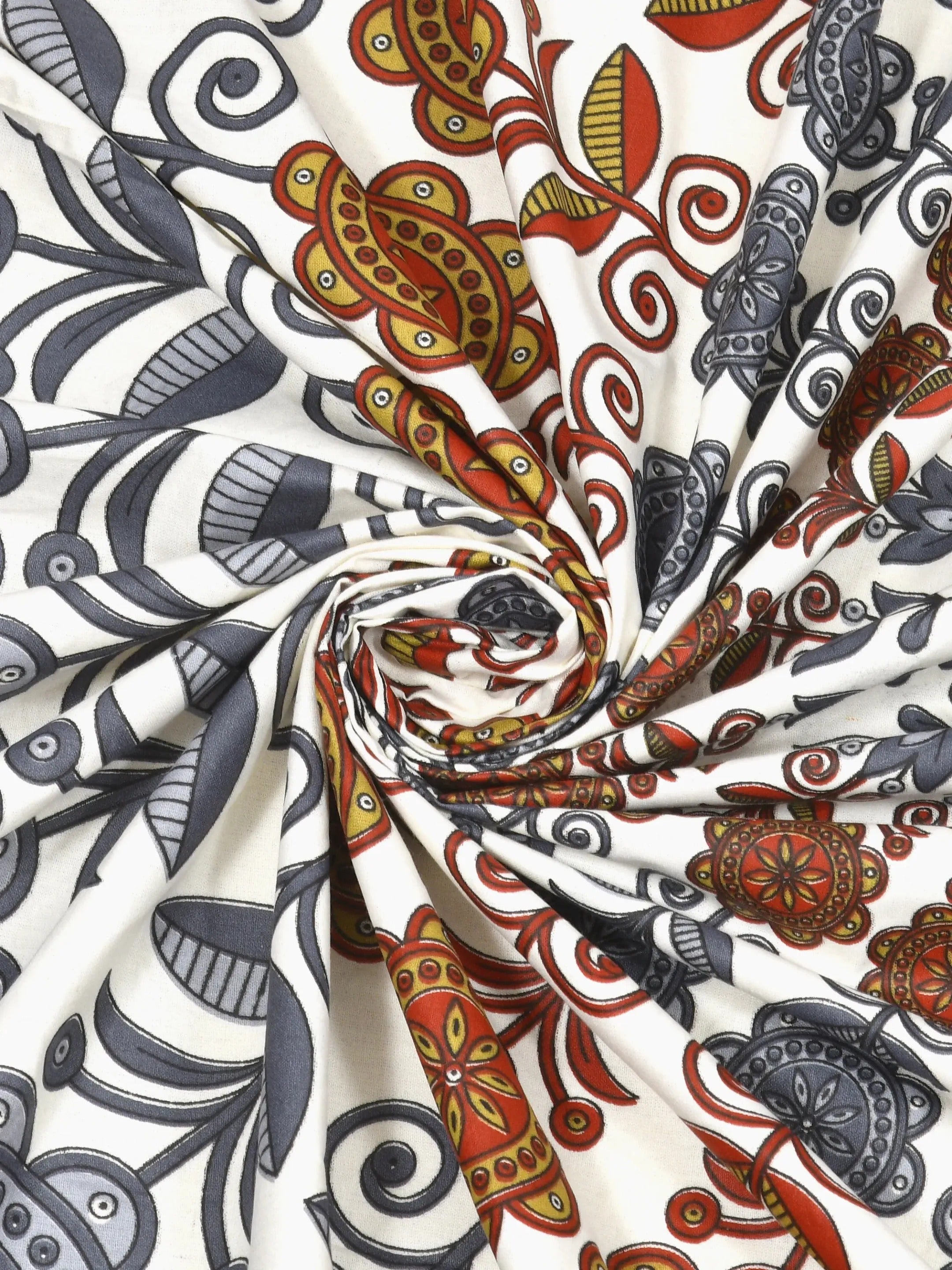 LIVING ROOTS Jaipuri Hand Block Print Double King Cotton Bedsheet 86*104 Inches (7.1*8.6 Feet) With 2 Pillow Cover | 220 TC | Rich Fast Colour With No Colour Bleeding (490-C) (Red)