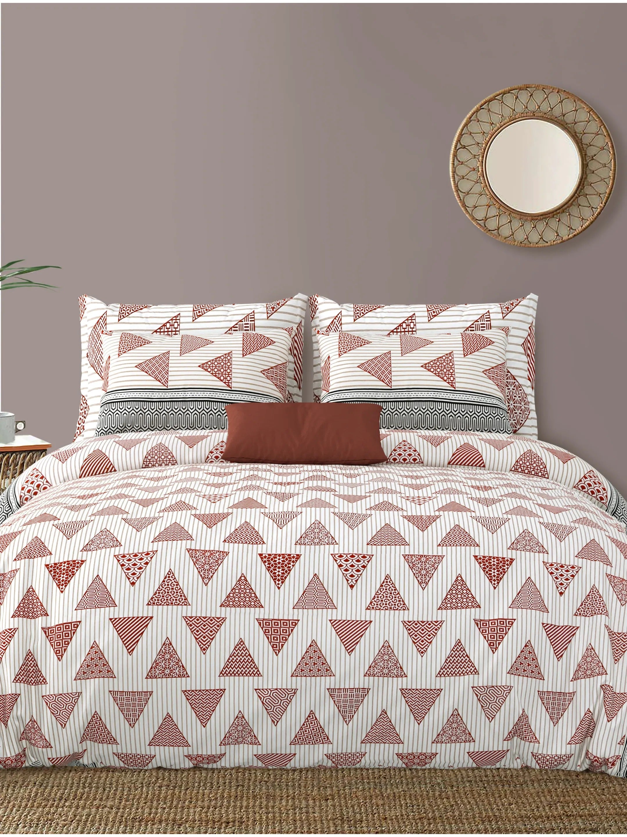 LIVING ROOTS Jaipuri Hand Block Print Double King Cotton Bedsheet 86*104 Inches (7.1*8.6 Feet) With 2 Pillow Cover | 220 TC | Rich Fast Colour With No Colour Bleeding (496-C)