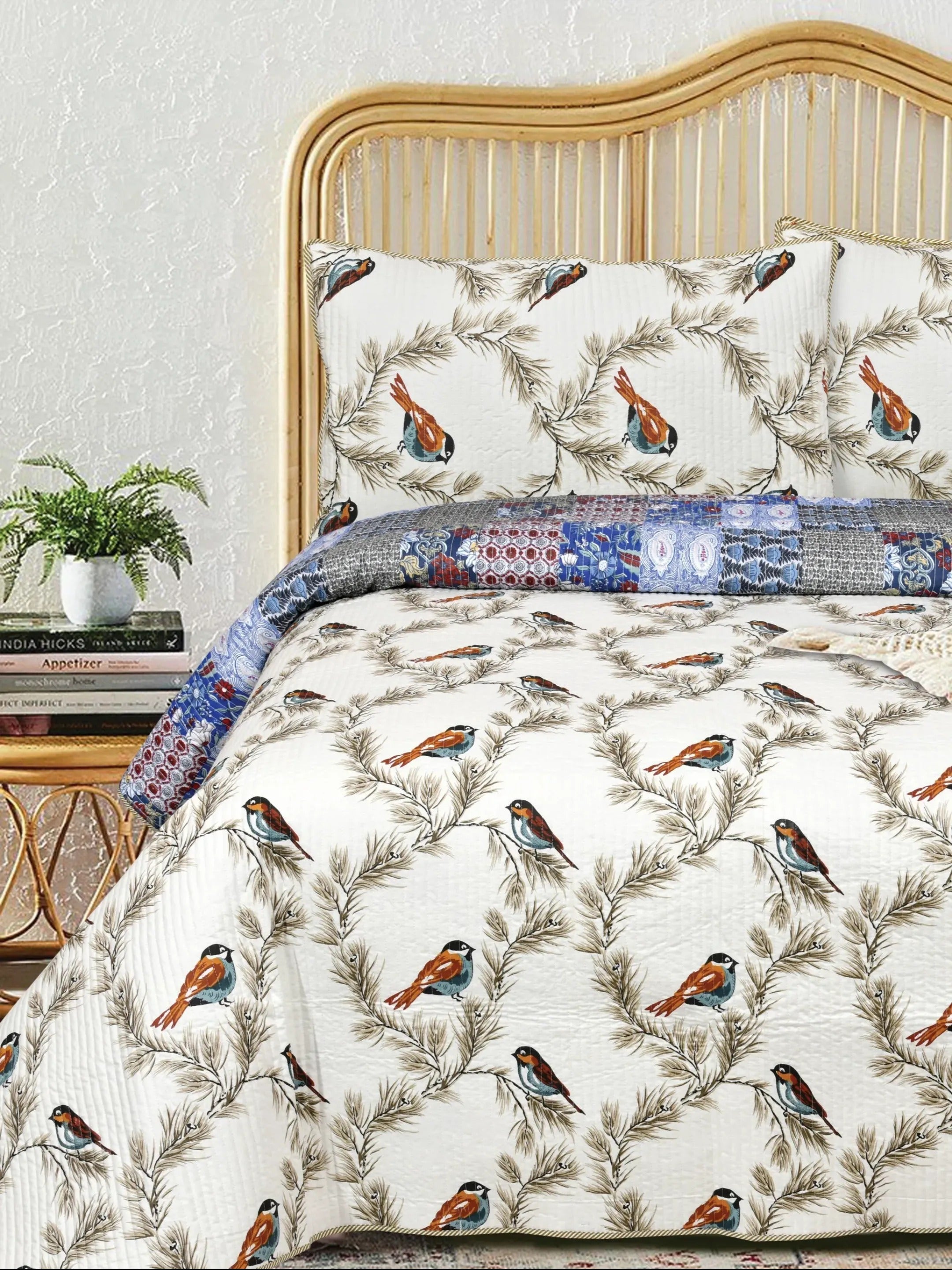 LIVING ROOTS 1 Double BedCover 91 x 104 inches (7.5*8.5 Feet) with 2 pillow covers | Rich Fast Colour with No Colour Bleeding | Soft, Breathable & Skin Friendly (32-006-A)
