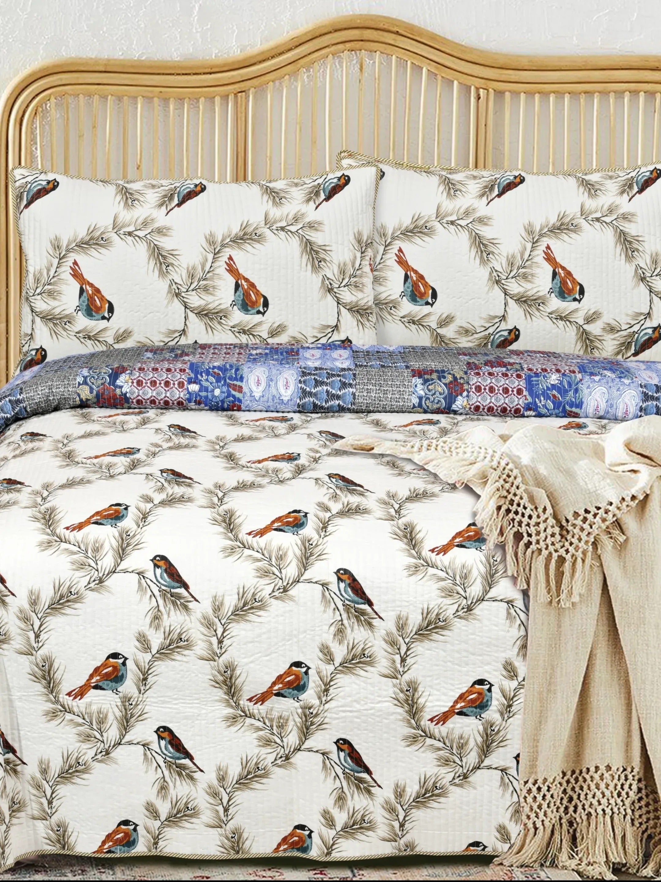LIVING ROOTS 1 Double BedCover 91 x 104 inches (7.5*8.5 Feet) with 2 pillow covers | Rich Fast Colour with No Colour Bleeding | Soft, Breathable & Skin Friendly (32-006-A)
