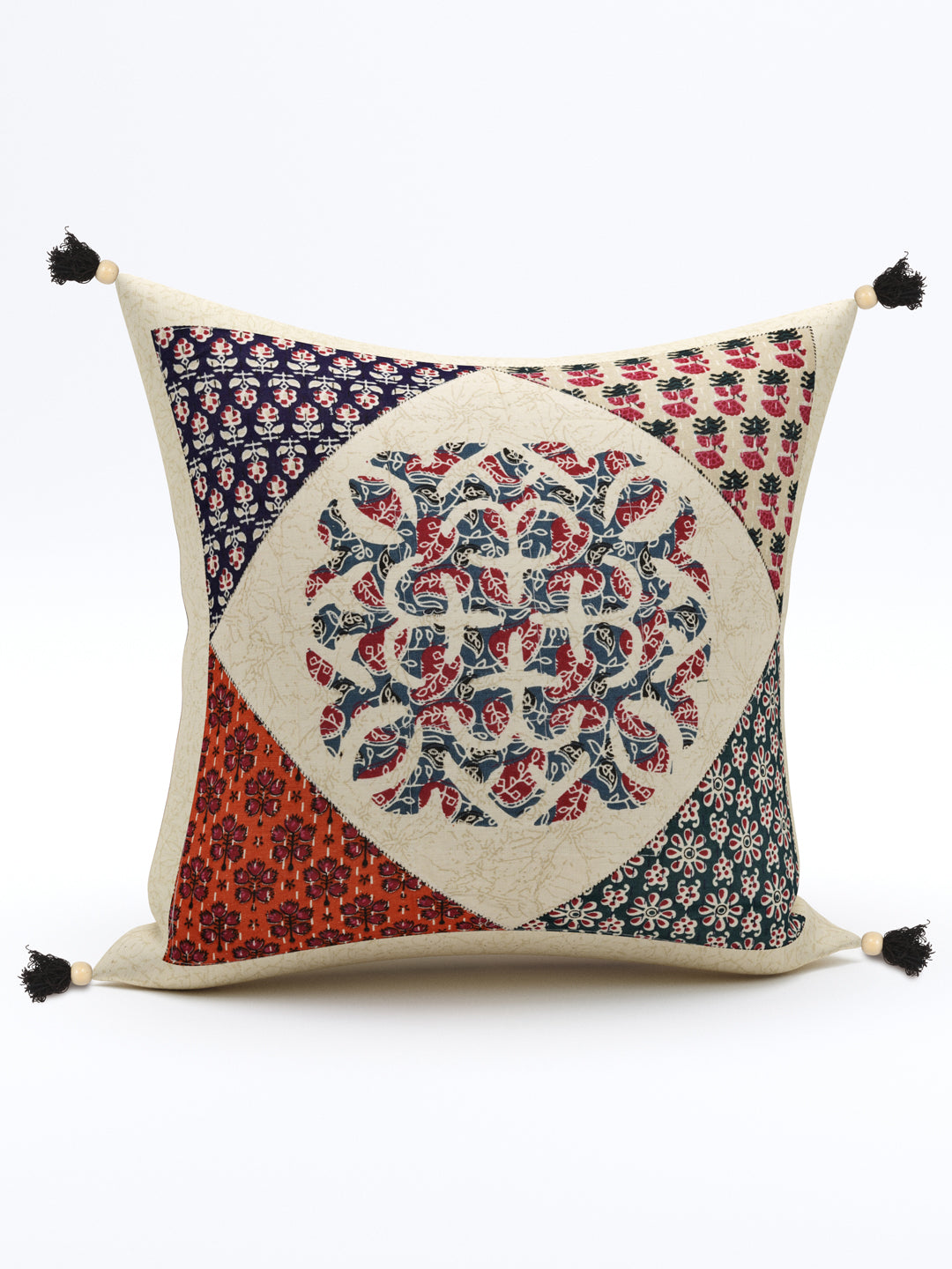 Living Roots Ethnic Patchwork Cotton Cushion Cover- Set of 5 (40-024-A)