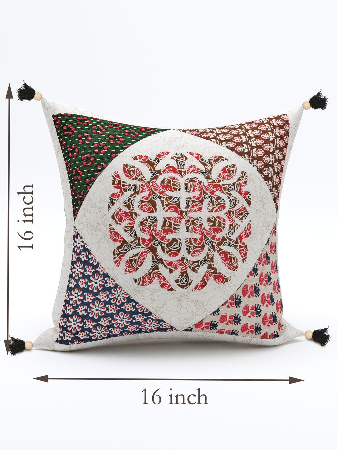 Living Roots Ethnic Patchwork Cotton Cushion Cover- Set of 5 (40-024-C)