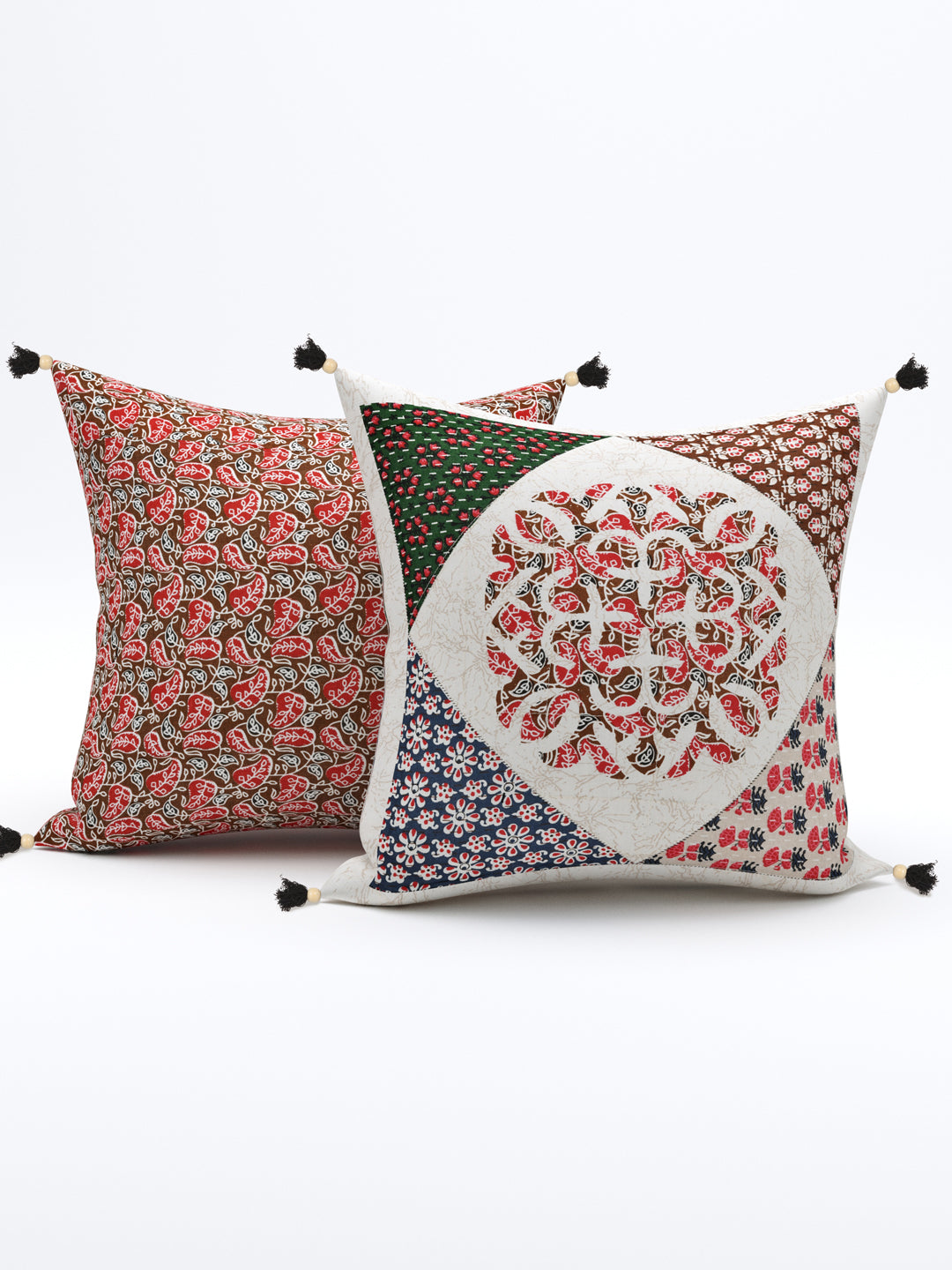 Living Roots Ethnic Patchwork Cotton Cushion Cover- Set of 5 (40-024-C)