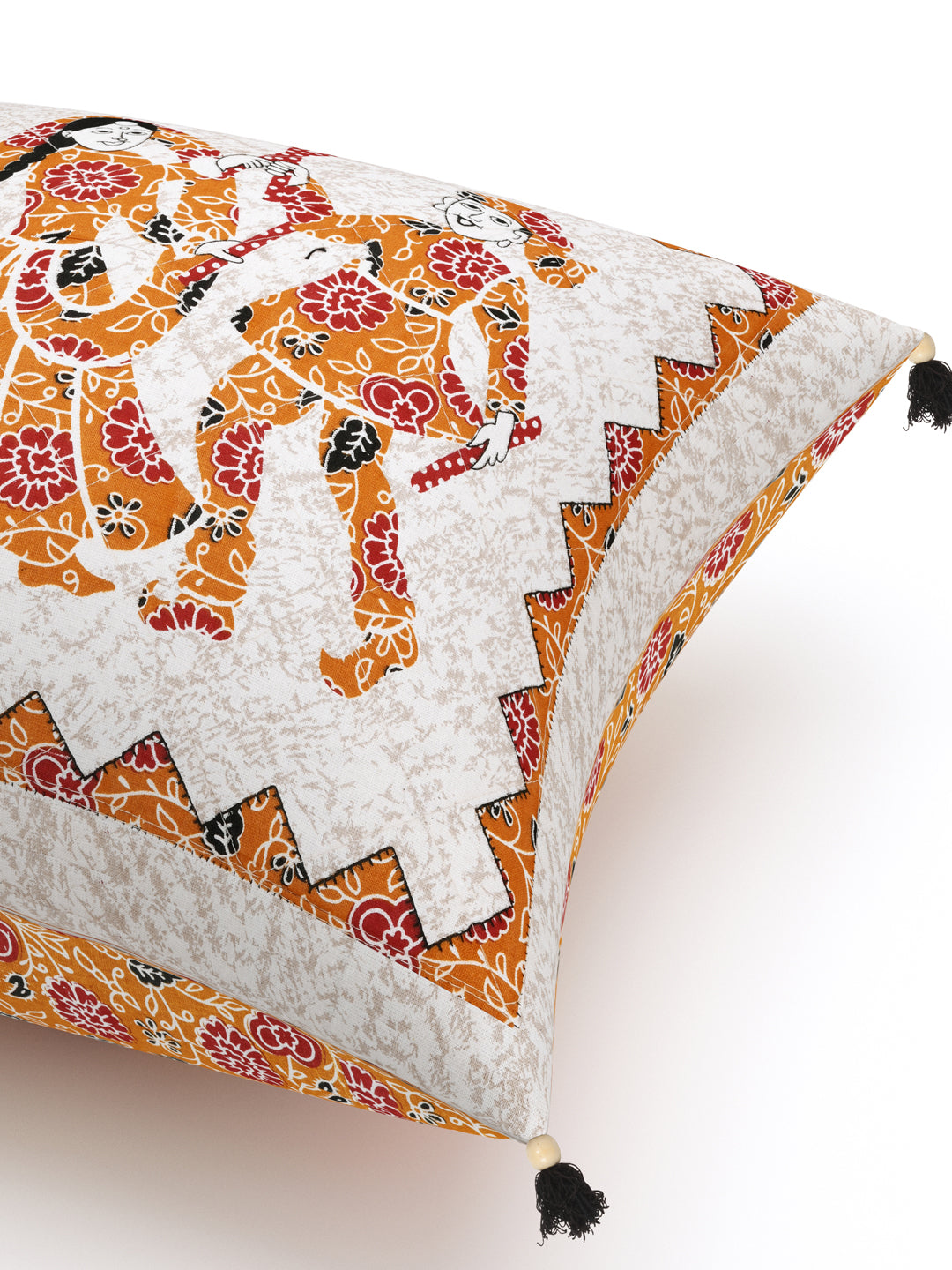 Living Roots Camel Patchwork Cotton Cushion Cover- Set of 5 (40-026-A)