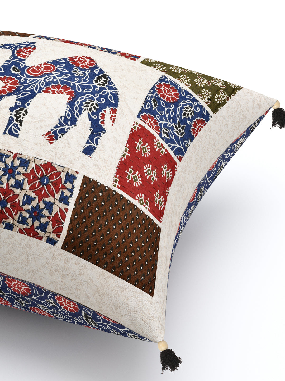 Living Roots Camel Patchwork Cotton Cushion Cover- Set of 5 (40-026-A)