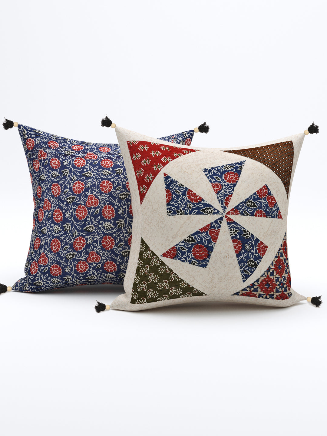 Living Roots Patchwork Cotton Cushion Cover- Set of 5 (40-027-A)