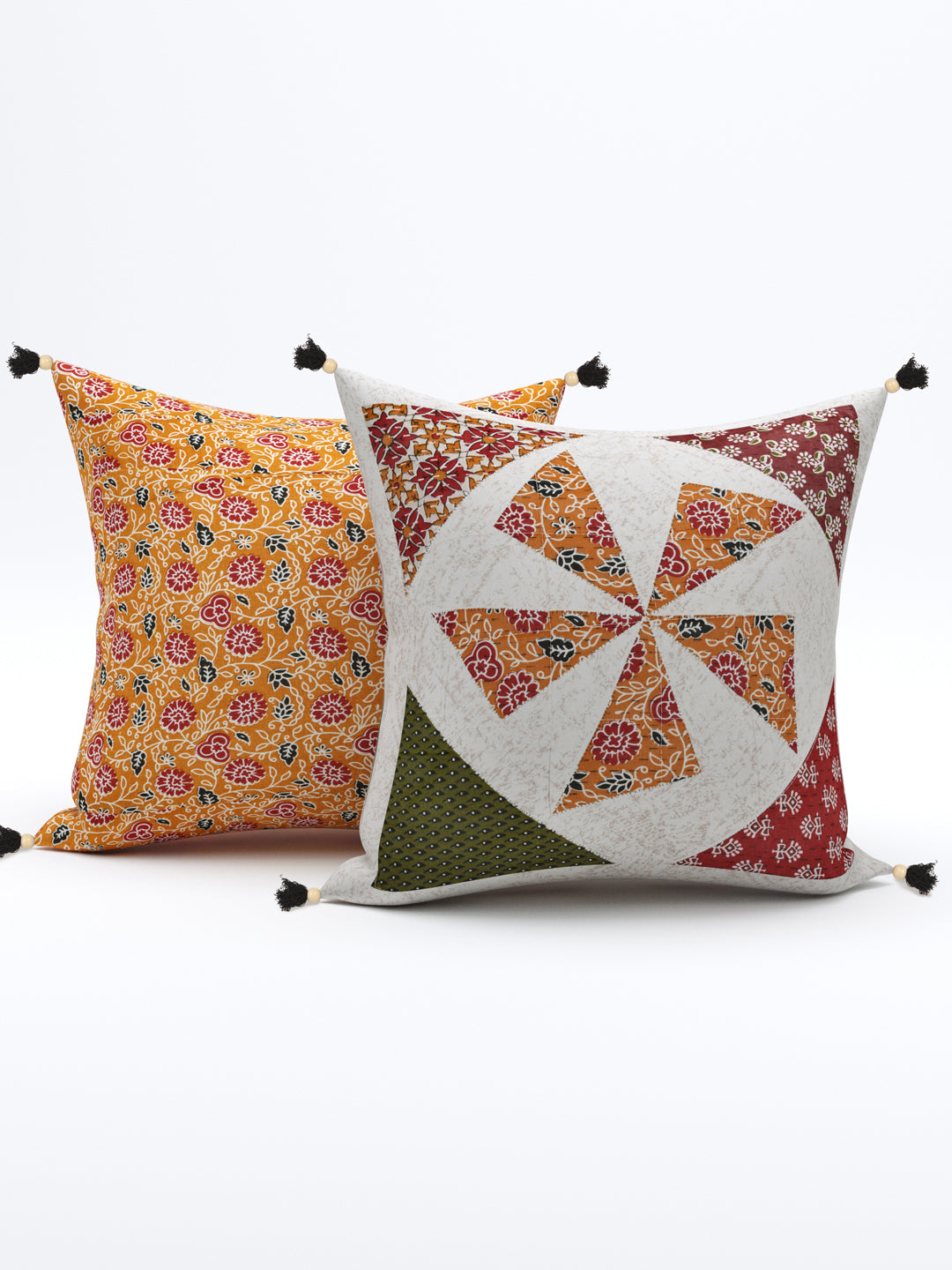 Living Roots Patchwork Cotton Cushion Cover- Set of 5 (40-027-C)