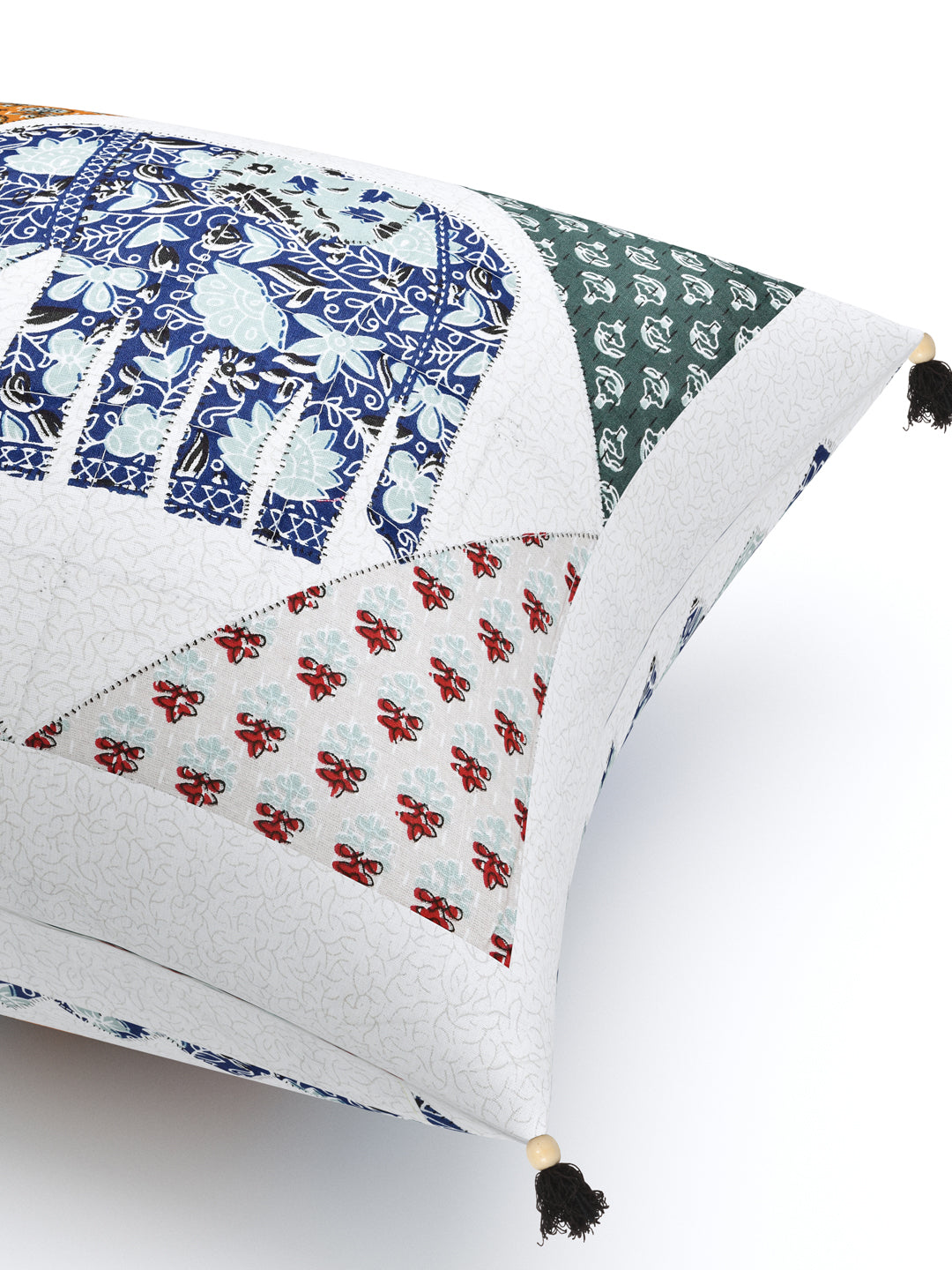 Living Roots Elephant Patchwork Cotton Cushion Cover- Set of 5 (40-028-C)