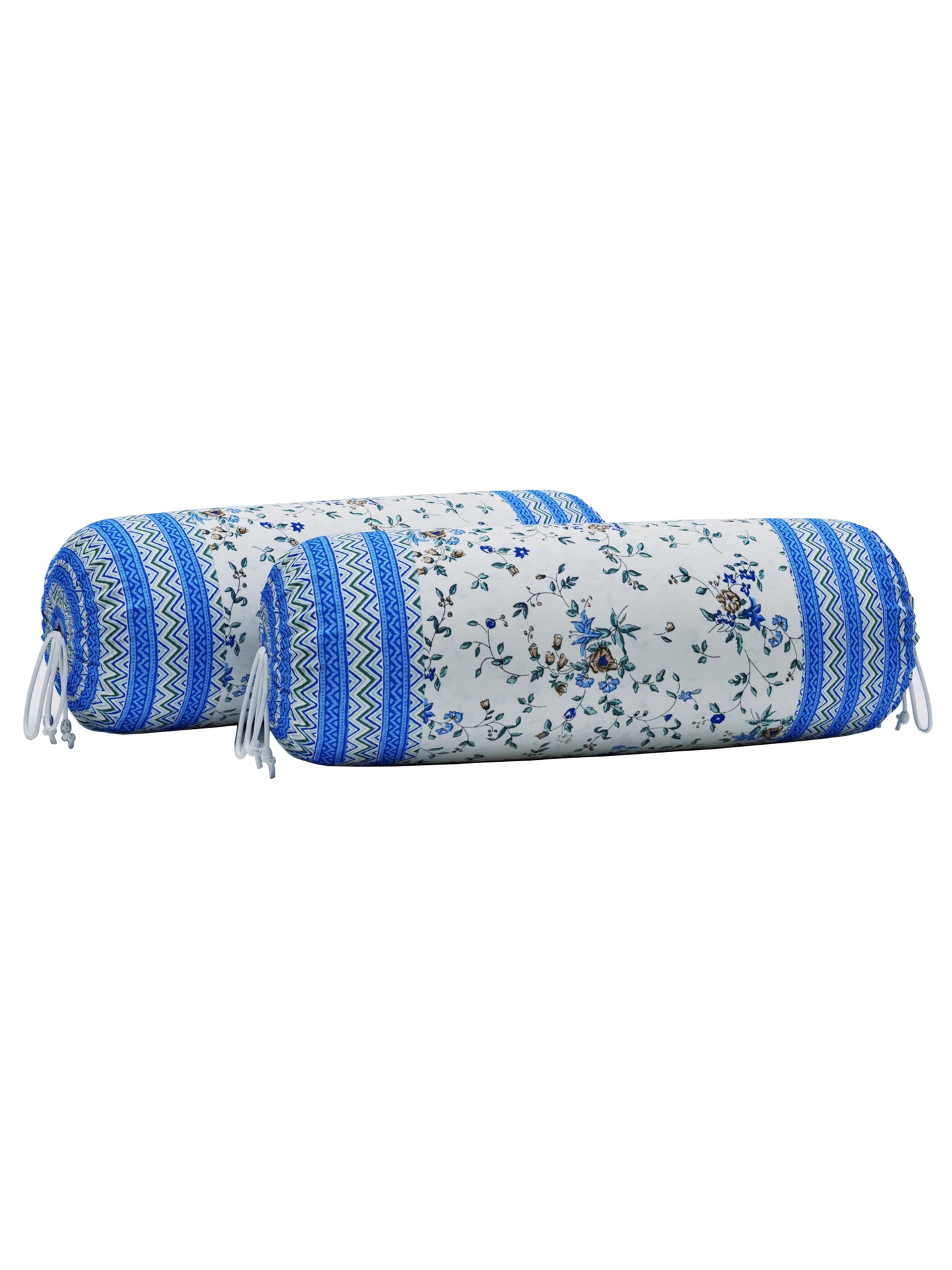 LIVING ROOTS Diwan Set Cotton 8 Piece Set Blue Colour (41-004-A)