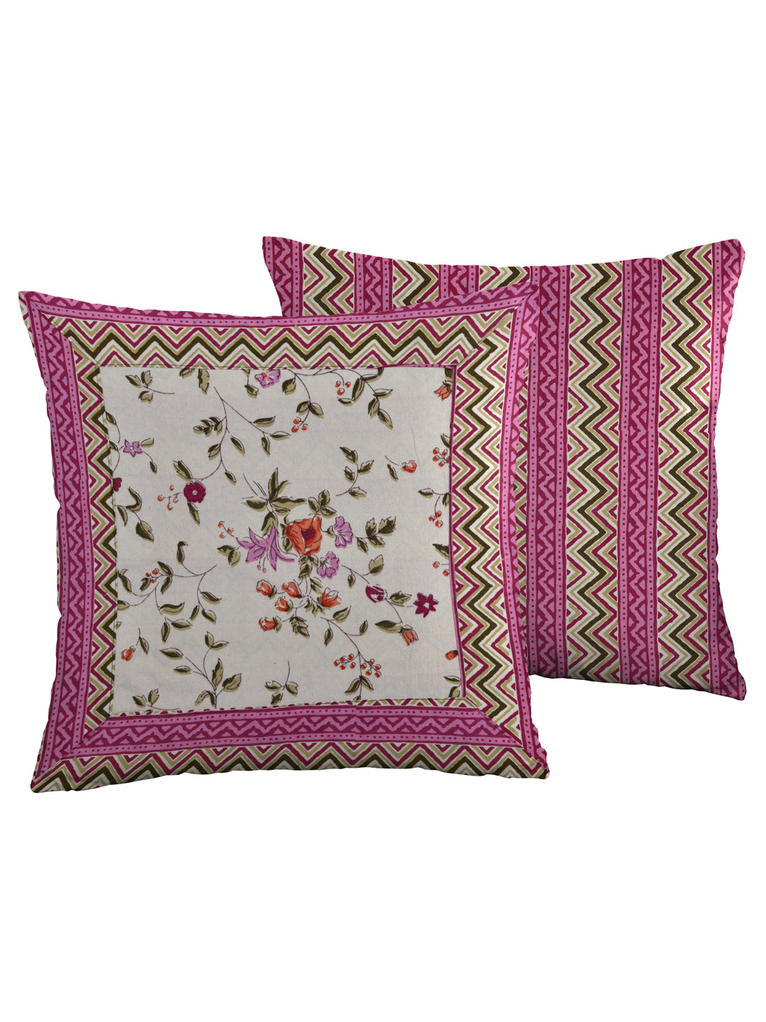 LIVING ROOTS Diwan Set Cotton 8 Piece Set Pink Colour (41-004-C)