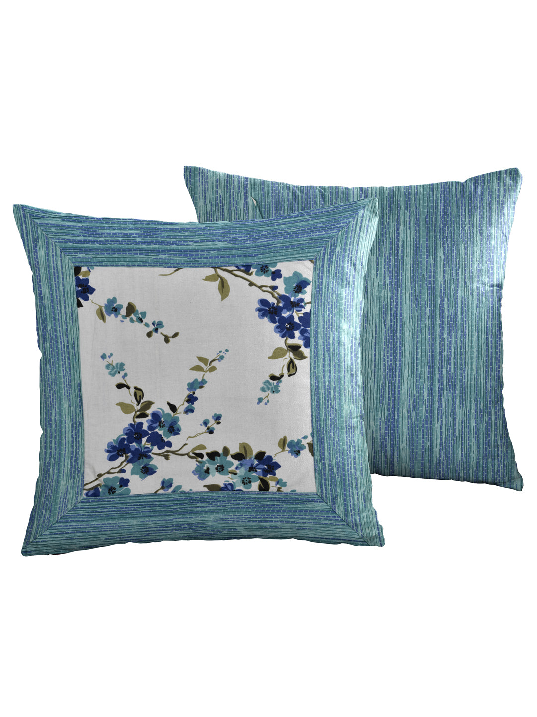 LIVING ROOTS Diwan Set Cotton 8 Piece Set Blue Colour (41-006-A)