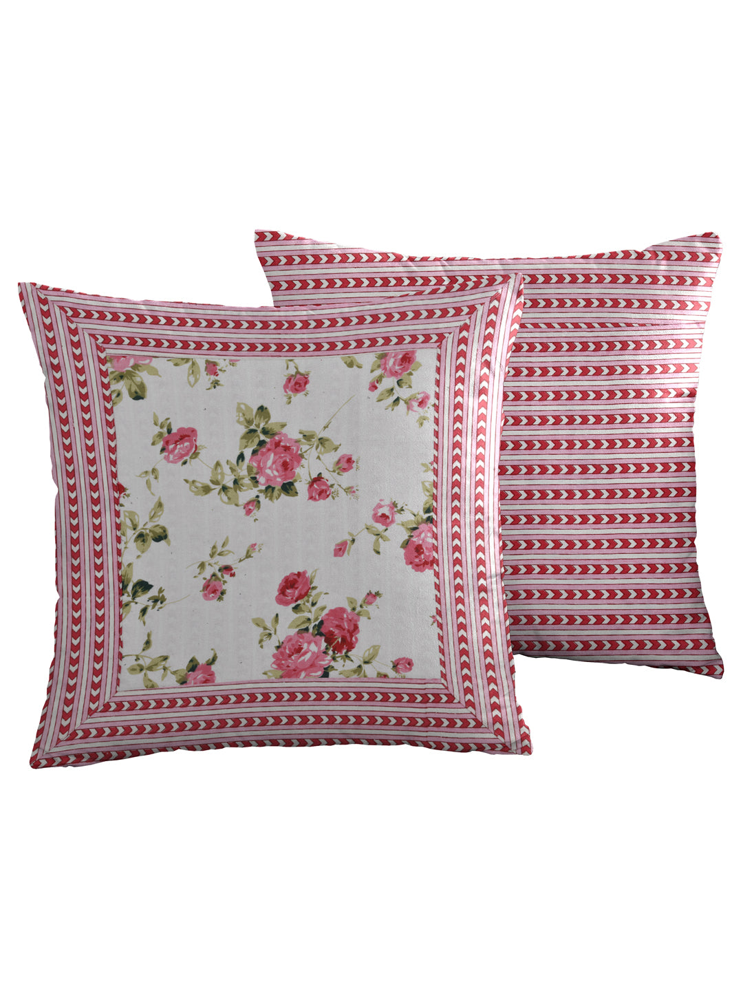 LIVING ROOTS Diwan Set Cotton 8 Piece Set Pink Colour (41-007-B)