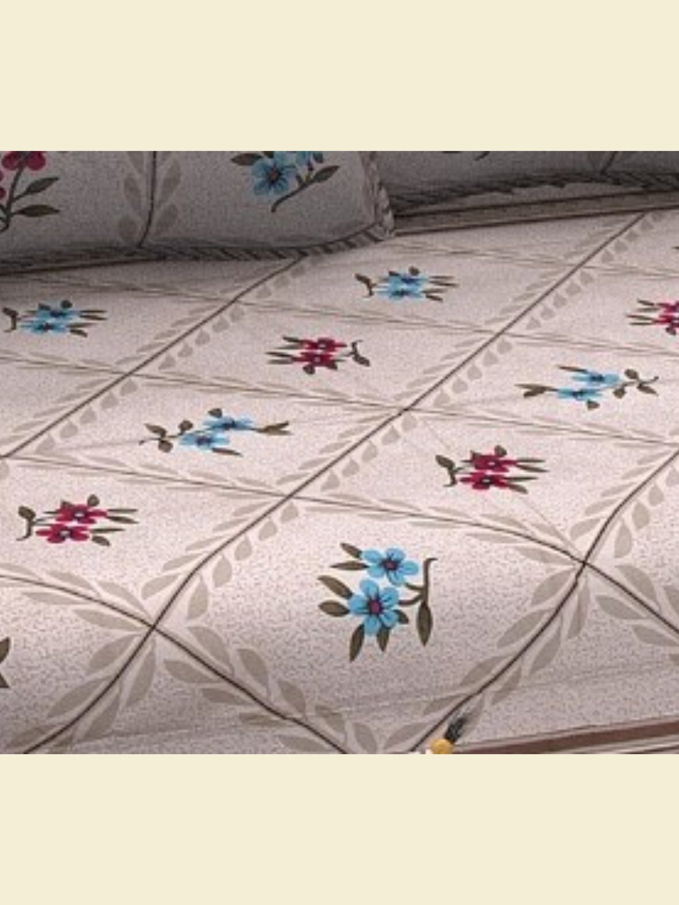 LIVING ROOTS 1 Queen Size Pure Cotton Diwan Bedsheet 56*86 inch (4.5*7 Feet)| With (5 Cushion Covers + 2 Bolster Cover) Diwan Set Of 8 Piece (41-040-A)