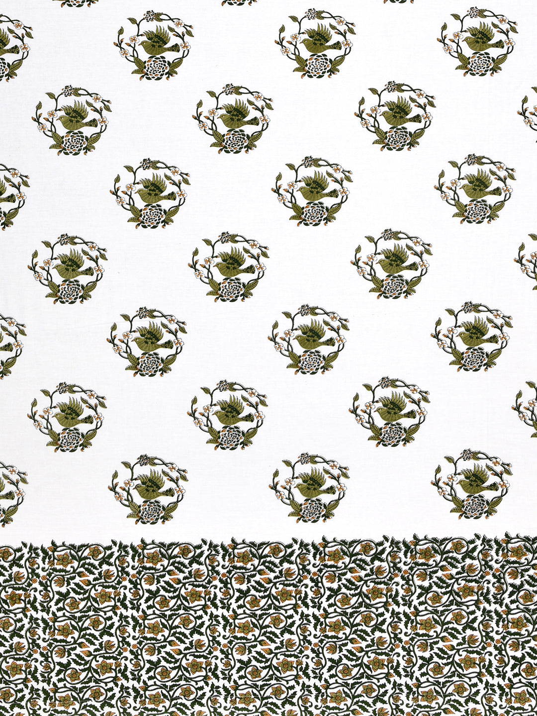 LIVING ROOTS Cotton Block Print 7 Feet Door Curtains-Set of 2 (51-001-A-2PC)