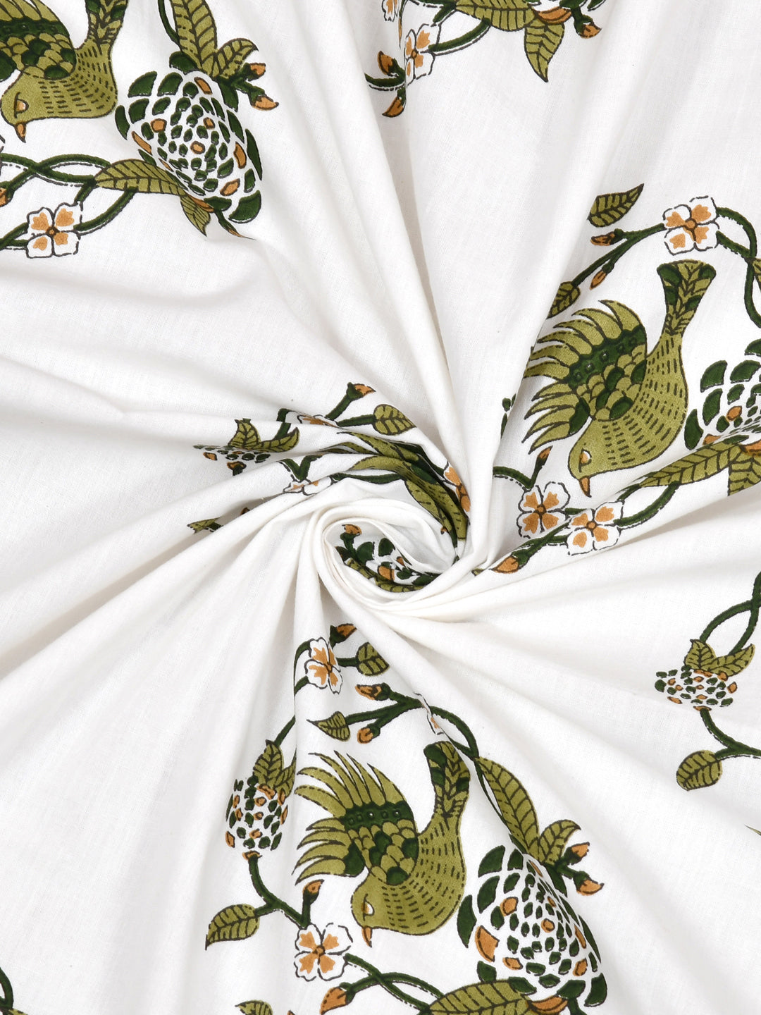 LIVING ROOTS Cotton Block Print 7 Feet Door Curtains-Set of 2 (51-001-A-2PC)