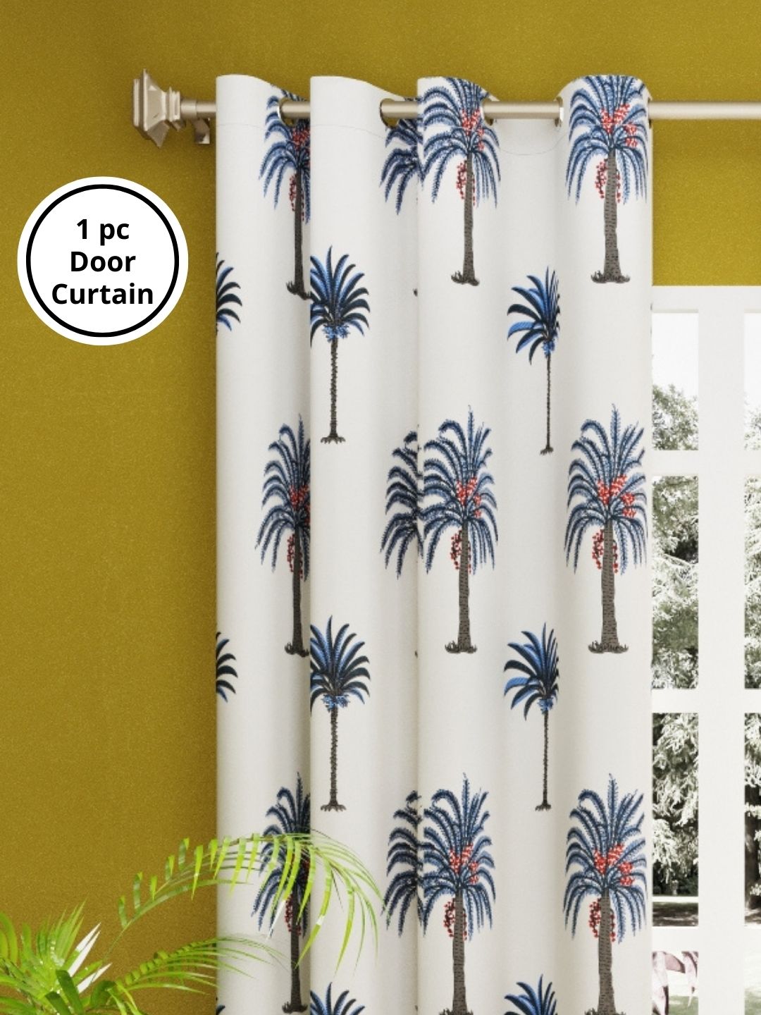 Cotton Block Print 7 Feet Door Curtains-Set of 2