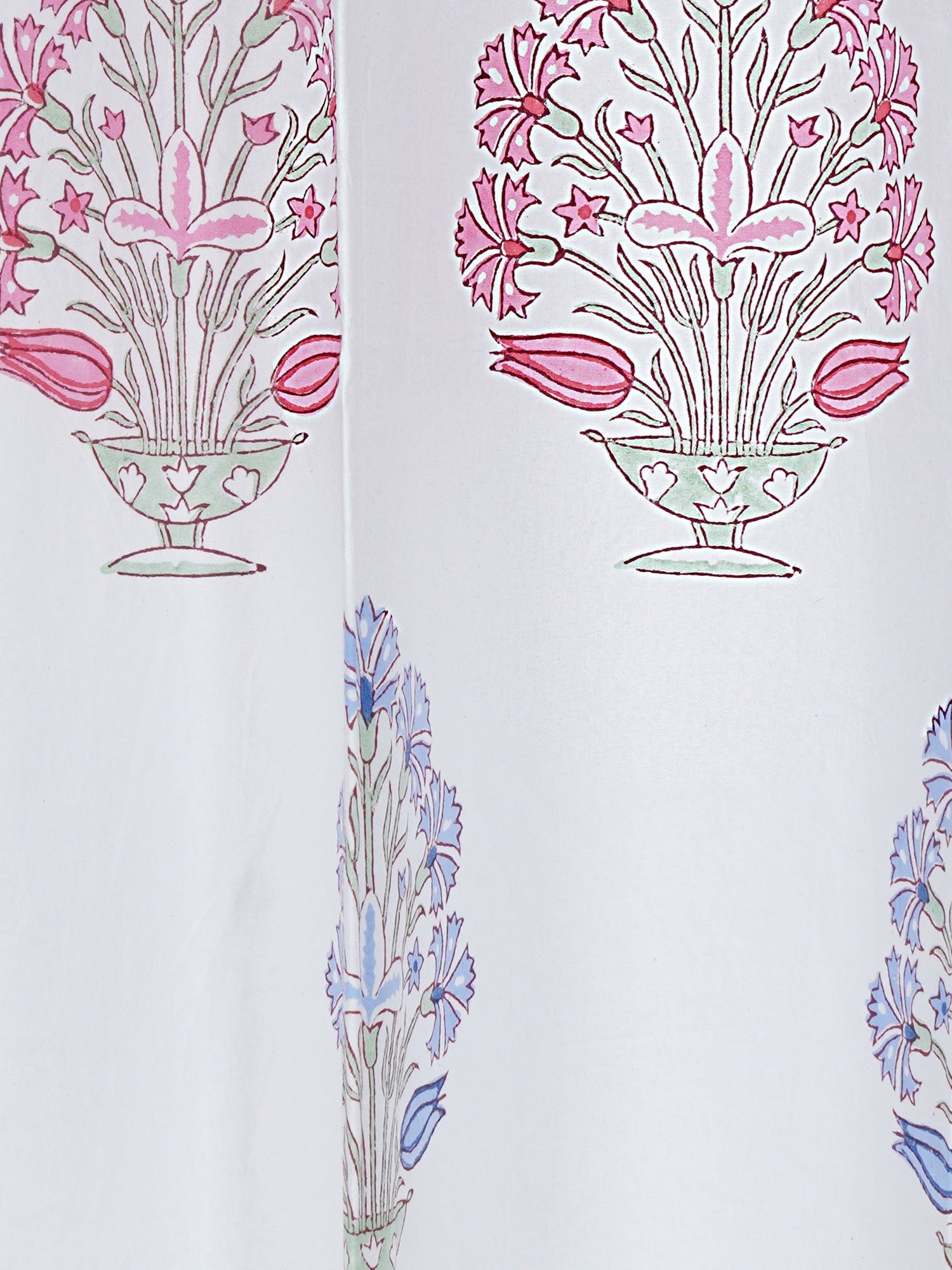 LIVING ROOTS Cotton Flower Print 7 Feet Door Curtains-Set of 2 (51-007-A-2PC)