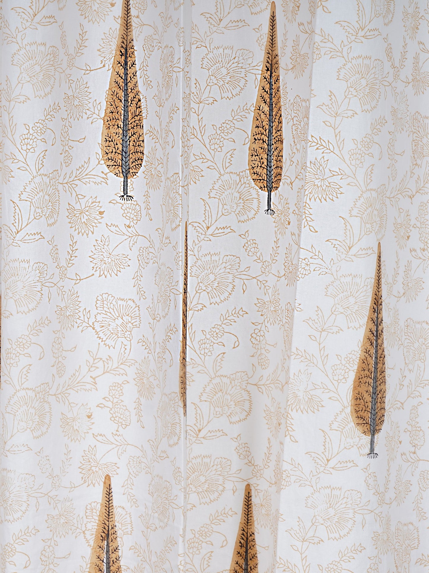 LIVING ROOTS Cotton Flower Print 7 Feet Door Curtains-Set of 2 (51-008-A-2PC)