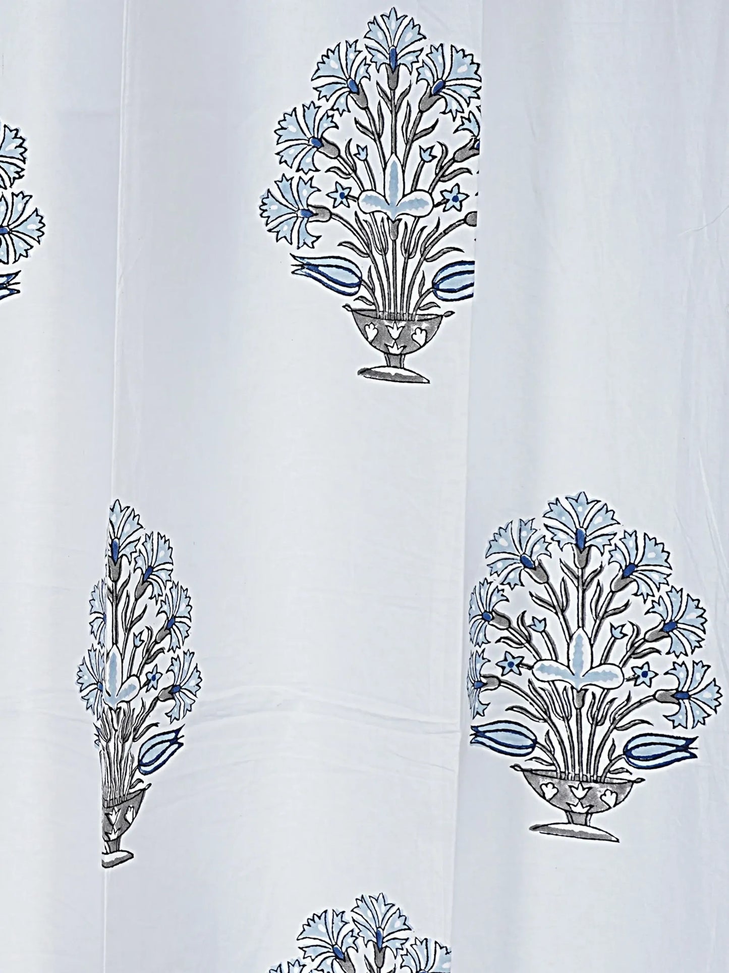 LIVING ROOTS Cotton Block Print 58.8 x 45 Inch Window Curtains-Set of 2 (52-003-A-2PC)