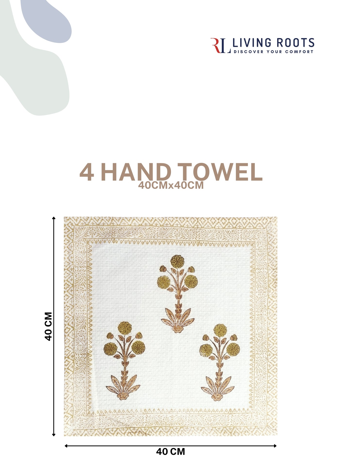 LIVING ROOTS Waffle Cotton 1PC BATH TOWEL & 4PC HANDTOWELS| Rich Fast Colour with No Colour Bleeding | Soft & Skin Friendly (BATH1PC-005-HAND4PC-02)