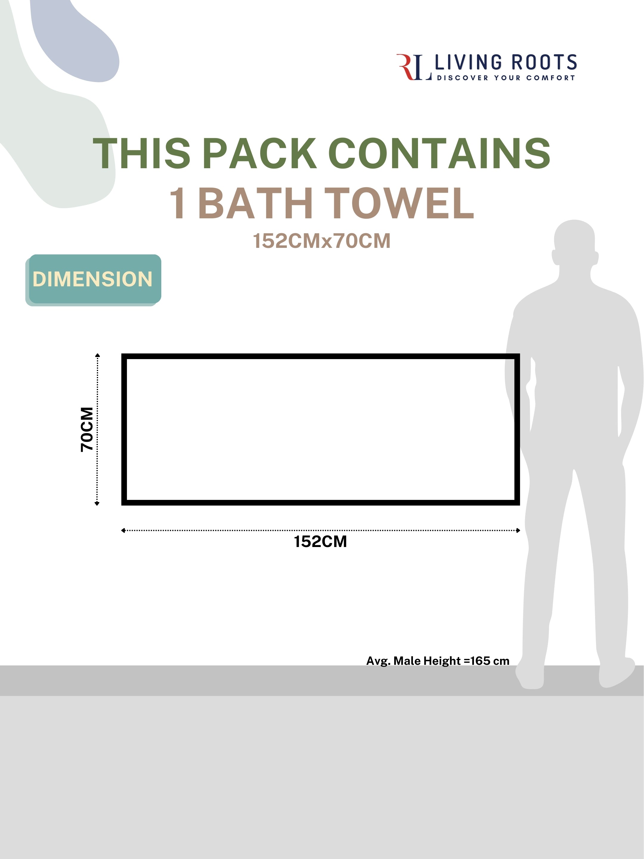 LIVING ROOTS Waffle Cotton 1PC BATH TOWEL & 2PC HANDTOWELS| Rich Fast Colour with No Colour Bleeding | Soft & Skin Friendly (BATH1PC-014-HAND2PC-14)