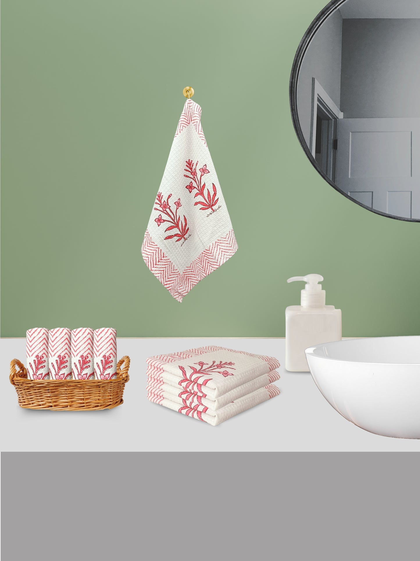 LIVING ROOTS Pure Cotton 4PC Facetowel & 4 PC Handtowel| Rich Fast Colour with No Colour Bleeding | Soft & Skin Friendly (HAND4PC-01-FACE4PC-01)