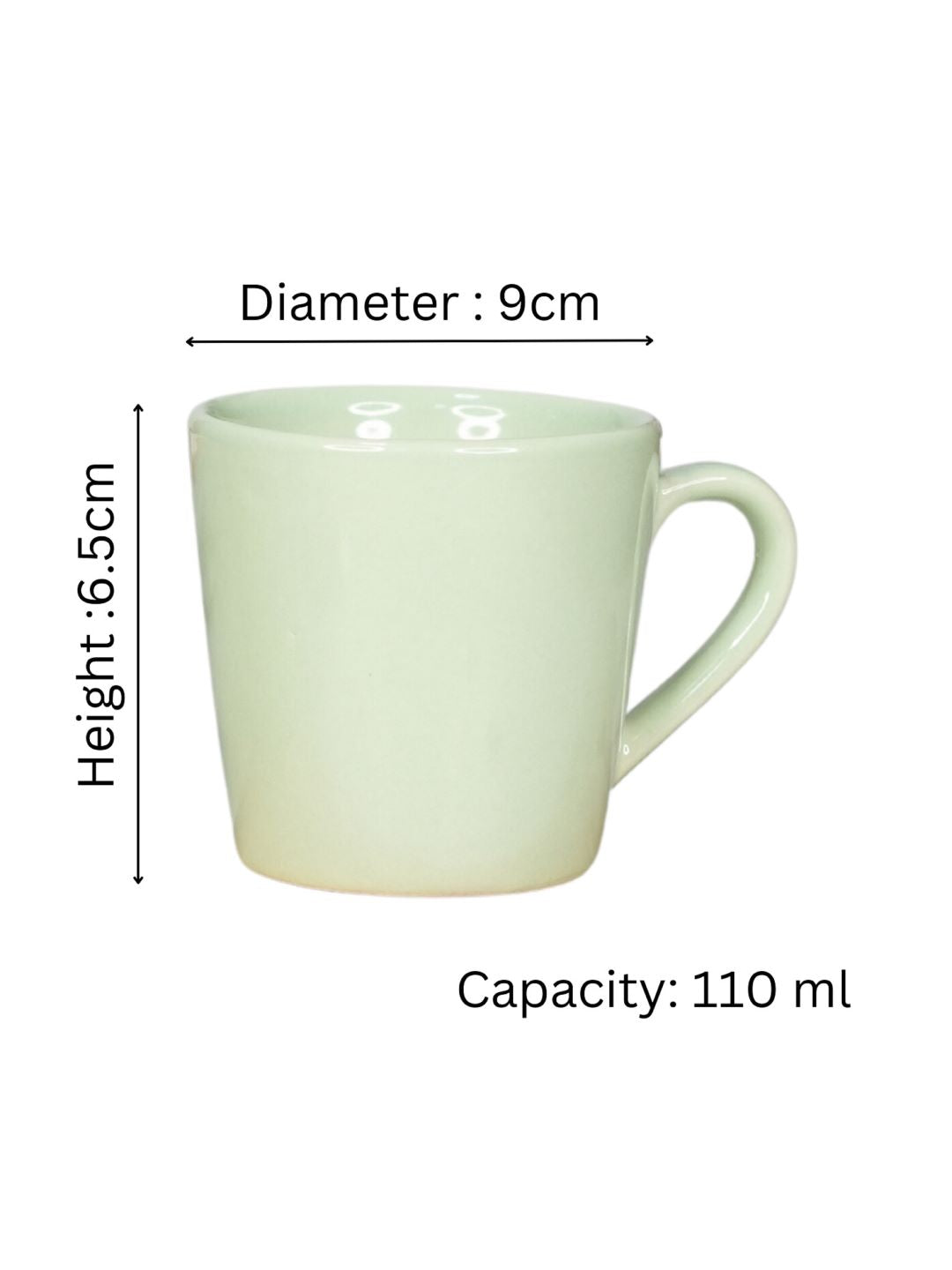 Ceramic Capicity 110ml Small Size Cups | Tea, Coffee, Milk Cup 6.5Height X 9Diameter (LR-CM-021)