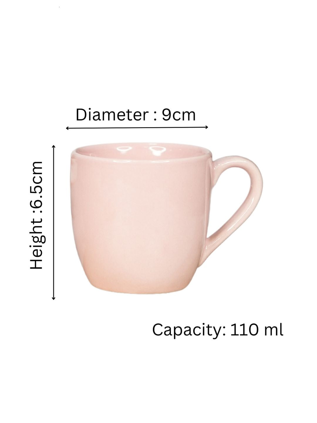 Ceramic Capicity 110ml Small Size Cups | Tea, Coffee, Milk Cup 6.5Height X 9Diameter(LR-CM-018)