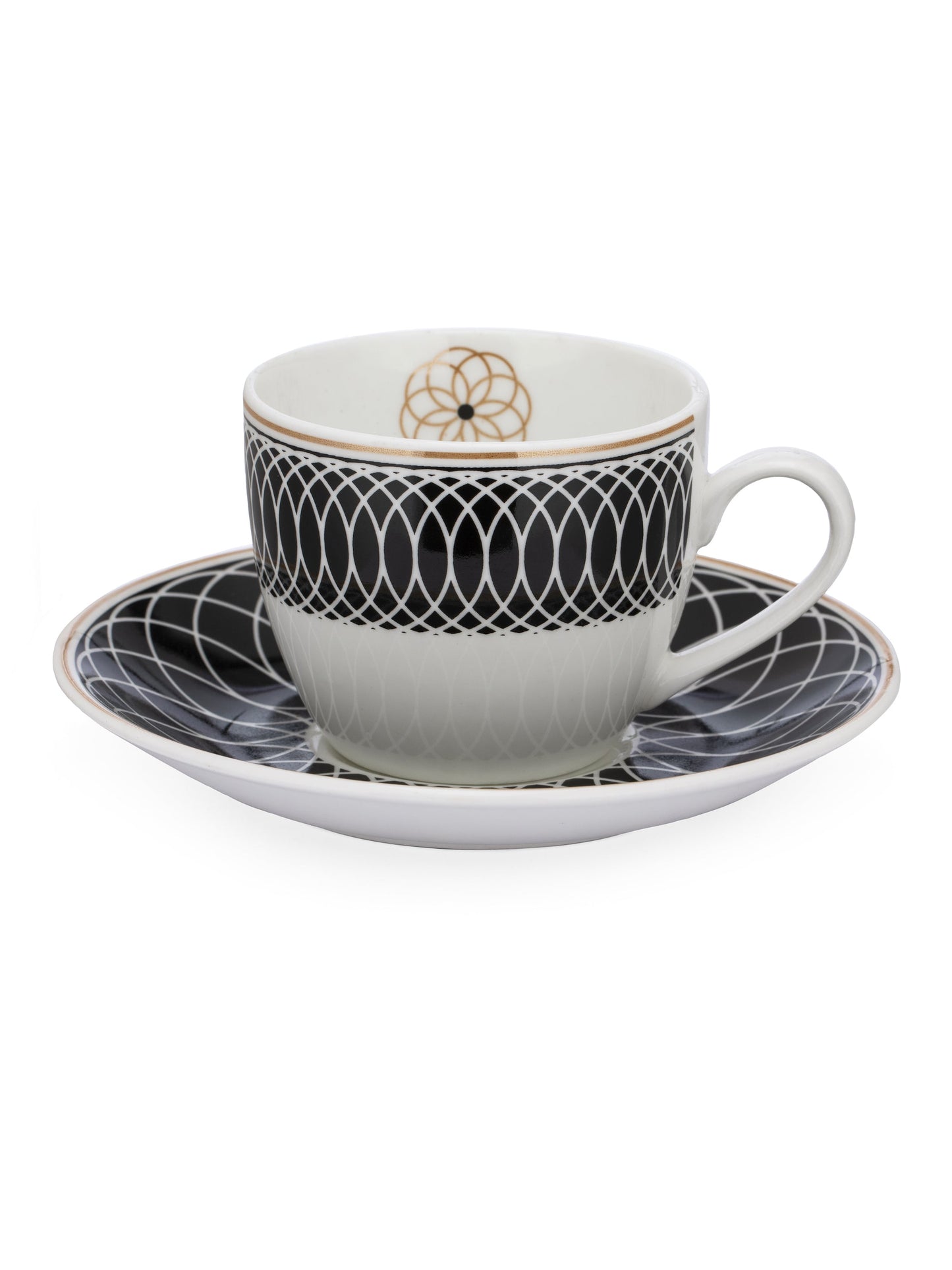 Cream Super Cup & Saucer, 210ml, Set of 12 (6 Cups + 6 Saucers) (S302)