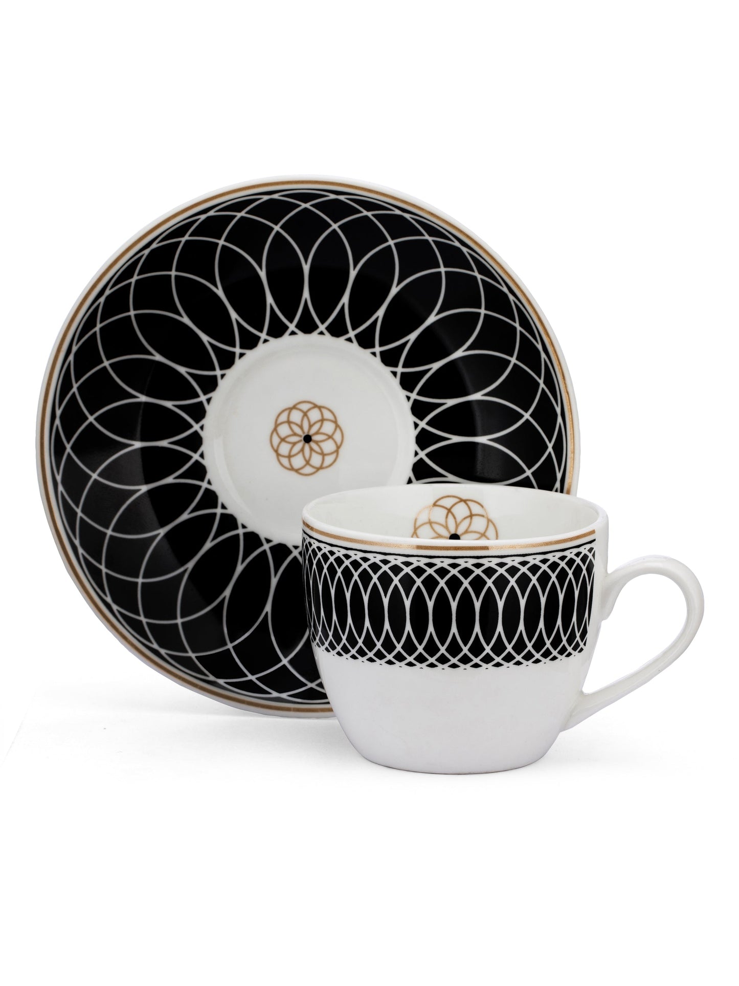 Cream Super Cup & Saucer, 210ml, Set of 12 (6 Cups + 6 Saucers) (S302)