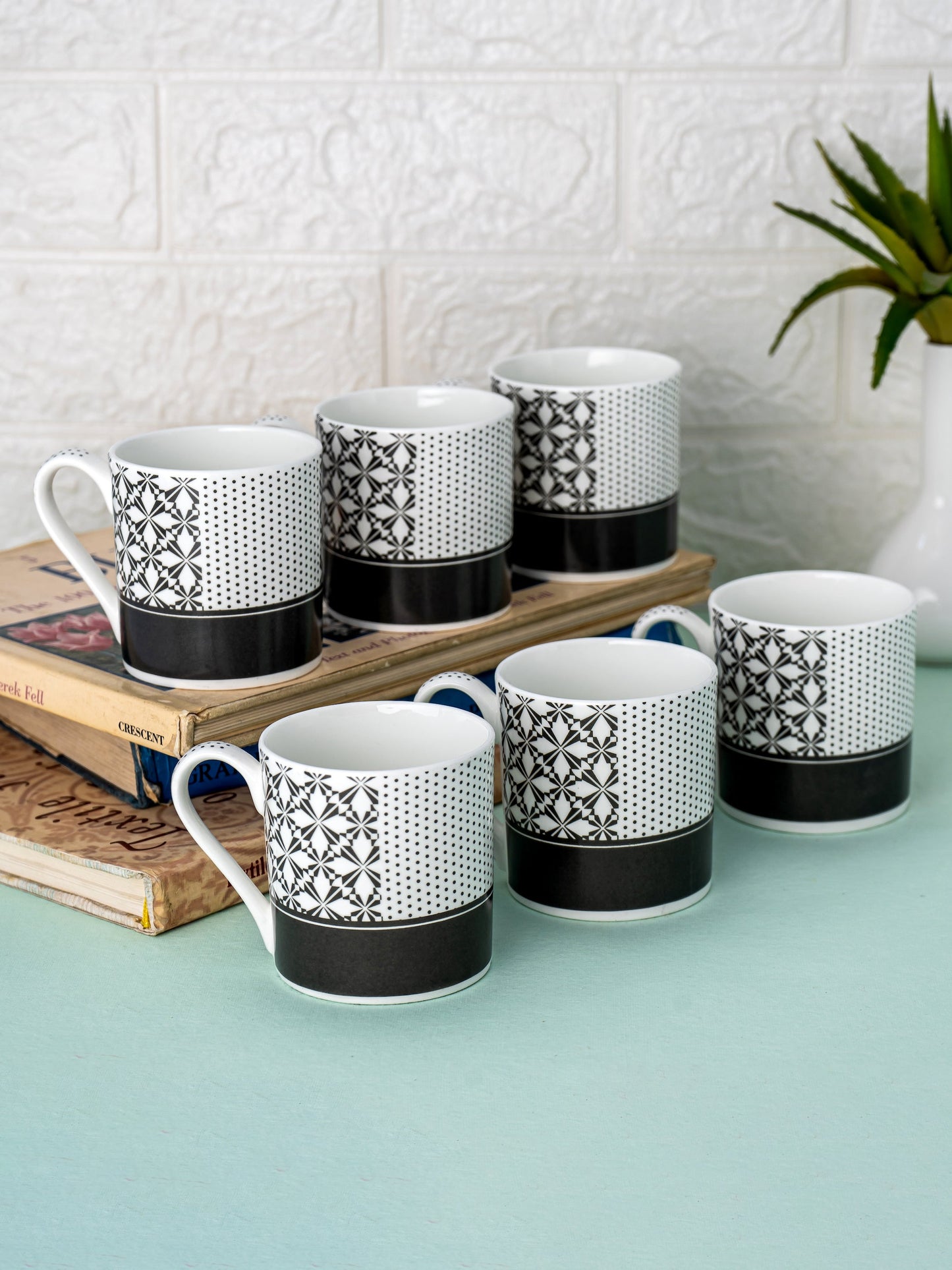 Melon Monochrome Coffee & Tea Mugs, 220ml, Set of 6 (MC724)