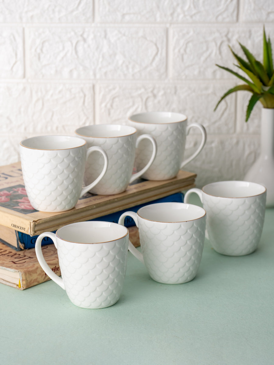 Impression Ripple Coffee & Tea Mugs, 200ml, Set of 6 (1101)